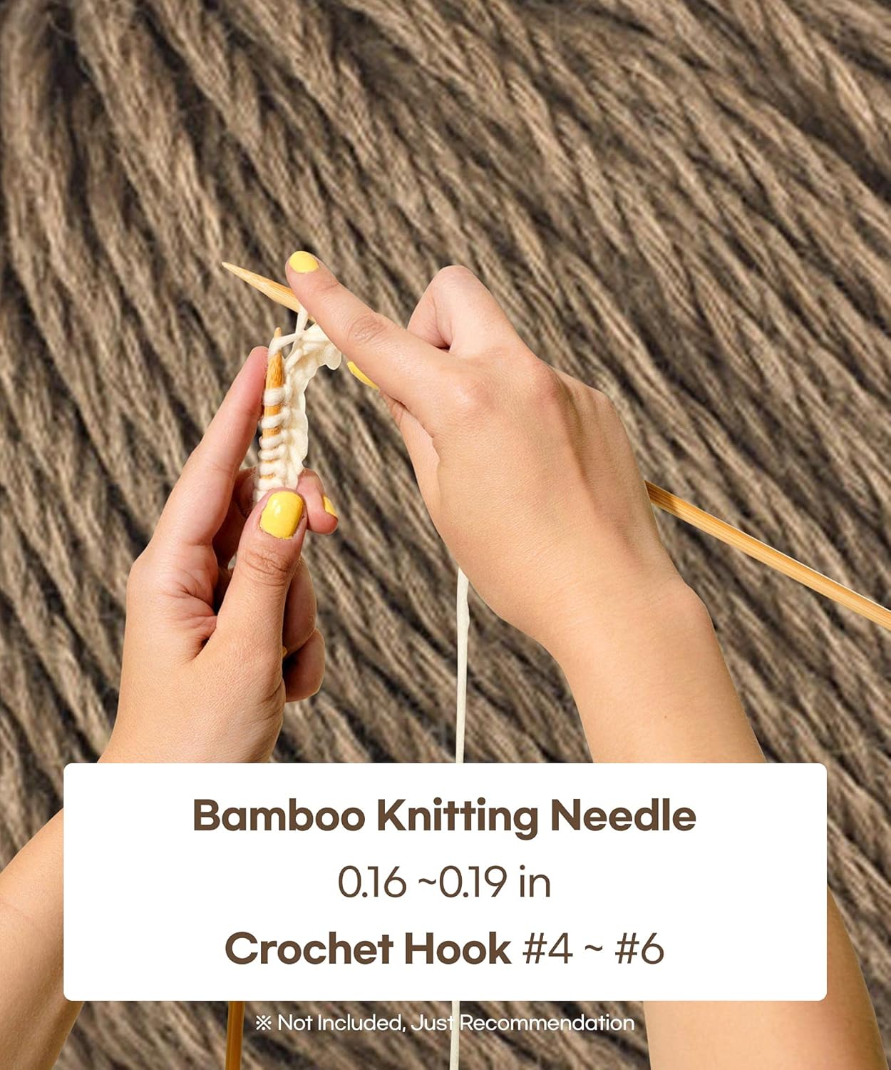LaPace Premium 100% Fine Merino Wool Yarn, Not Included Chemical Compound, 100% Plant Extract-Dyed, Eco-Friendly, Pack of Solid 2-Balls, Suit for Crochet and Knitting (Brown)