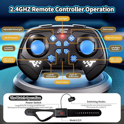 Miniatura 6 de Auto a control remoto, 2.4GHz 4WD Gesture Sensing RC Stunt Car, Drift controlado a mano con luz y música, regalos de cumpleaños geniales para niños