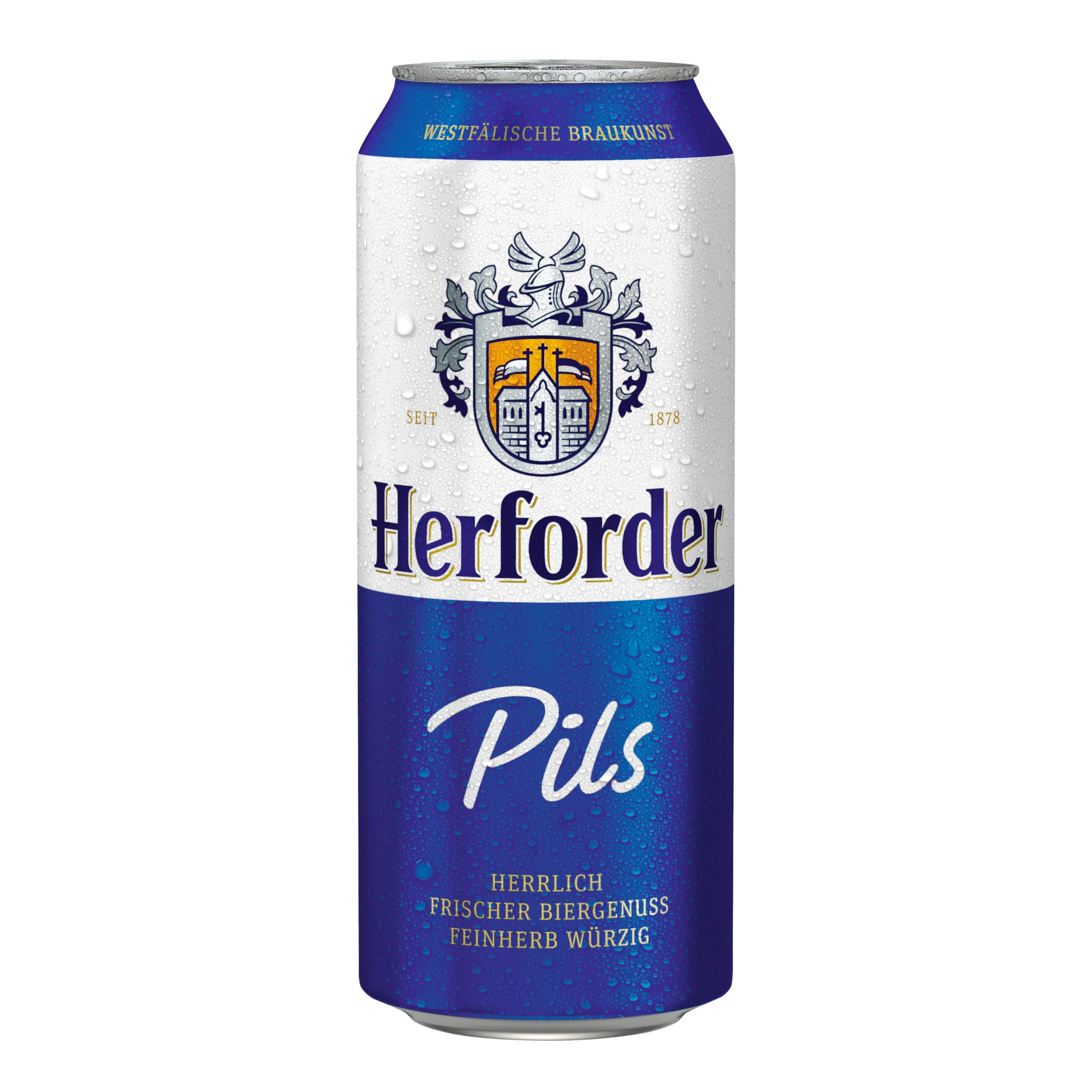 Herforder Premium Pils Dosenbier, EINWEG (24 x 0.5 l), Mildes vollmundiges Bier aus Ostwestfalen mit 4,8% Alkohol