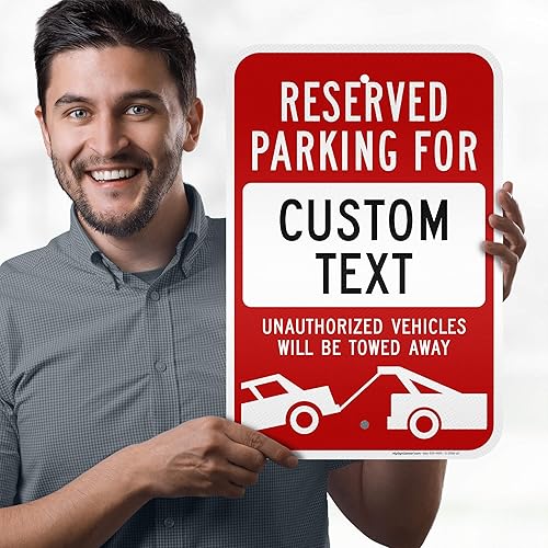 Miniatura 2 de My Sign Center - Letrero personalizado de no estacionamiento, letreros de estacionamiento reservados personalizados para negocios, vehículos no