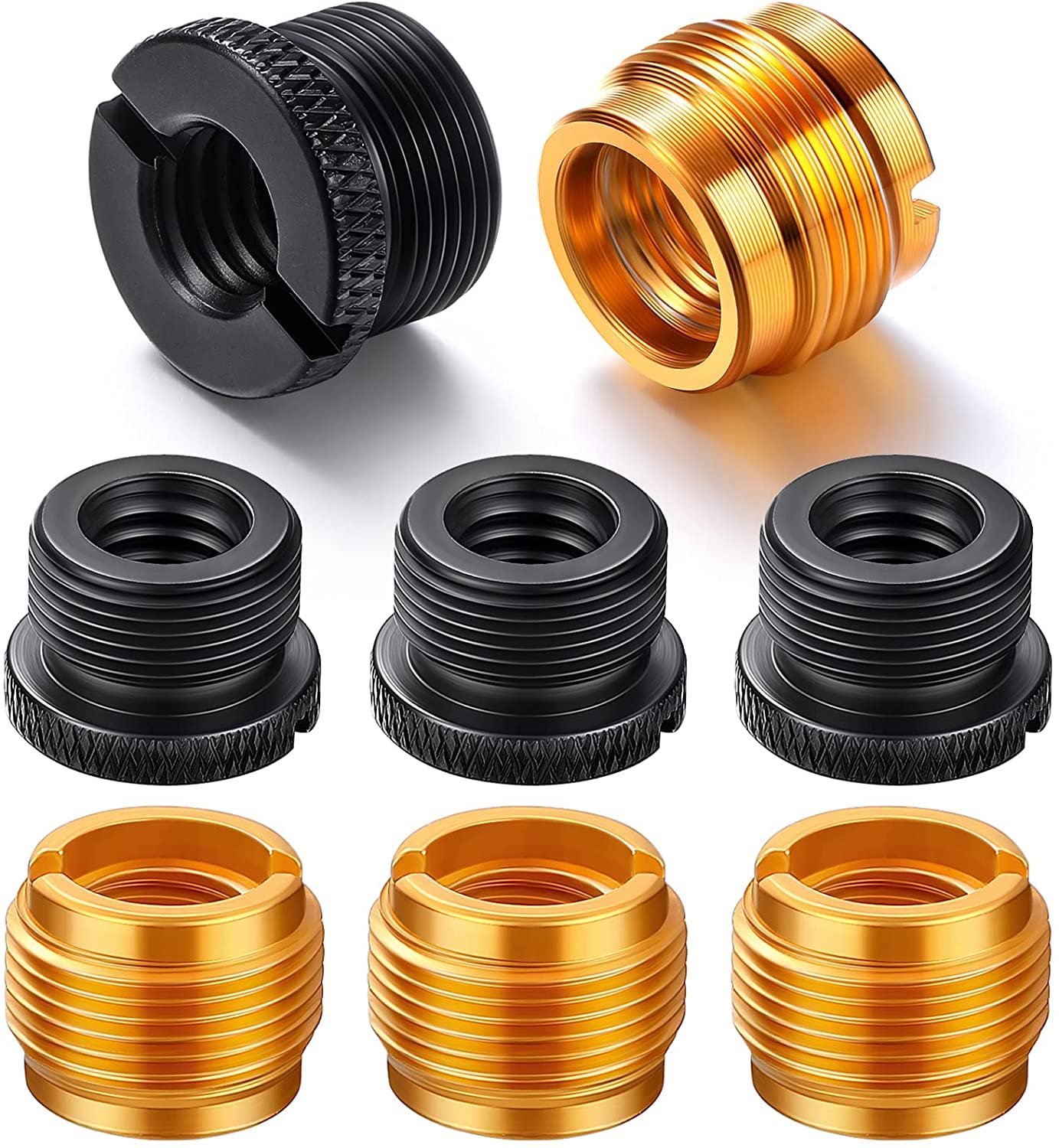 8 Pack Mic Screw Adapter 3/8 Female to 5/8 Male Universal Microphone Stand Adapter Threaded Stand Screw Adapter For Mic Micphone Stand, Plastic and Aluminum