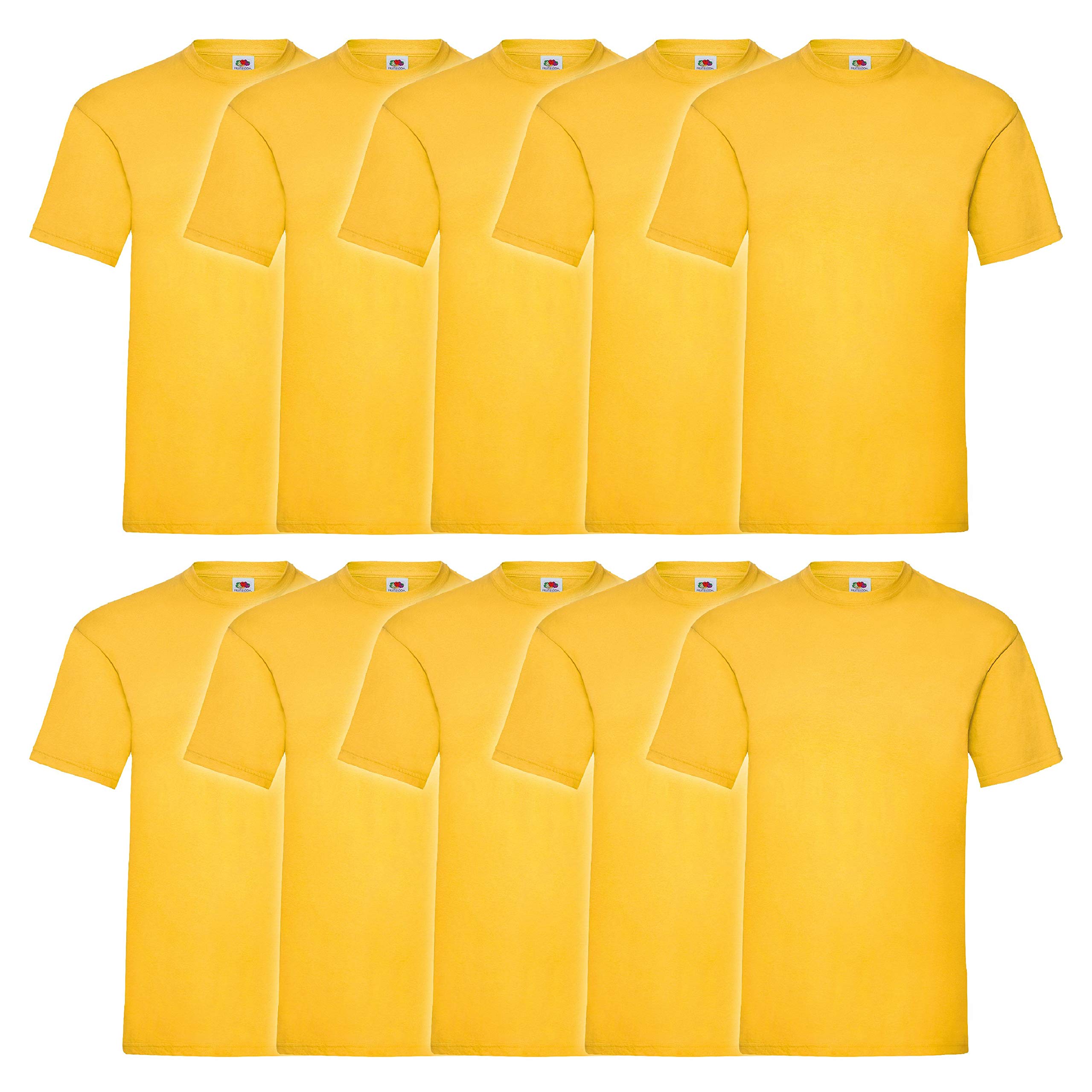 Fruit Of The Loom Men's Yellow Original T Logo T-Shirt, Pack Of 5 - L