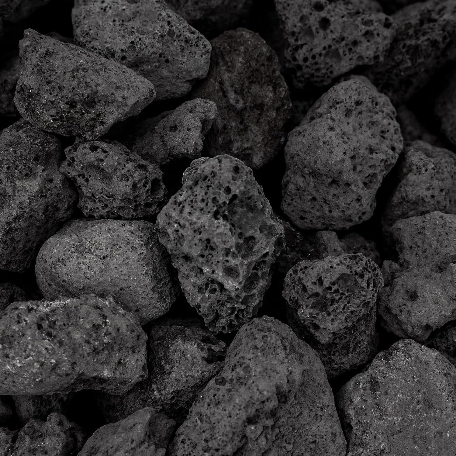 Mesida Pietra lavica vulcanica nera da 4,5 kg, per bracieri interni ed esterni, caminetti, barbecue a gas e paesaggistica, 5-7,6 cm