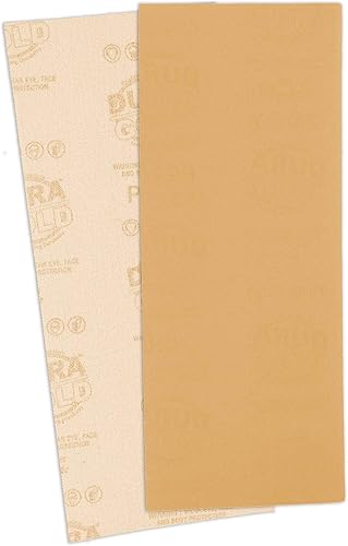 Miniatura 3 de Dura-Gold Papel de lija dorado de tamaño de 12 hoja con respaldo de gancho y bucle, 3 cada 80, 120, 150, 220, hojas de lijado de grano 320, 15 en