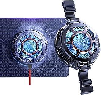 OBABO iPad Cooler, Magnetic Tablet Cooler for ipad/Surface pro/Samsung Tab/Steam Deck, Mag-sa-fe Compatible, Ipad Cooling Fan with Temperature Display for Mobile Gaming, Tiktok Live Streaming (Black)