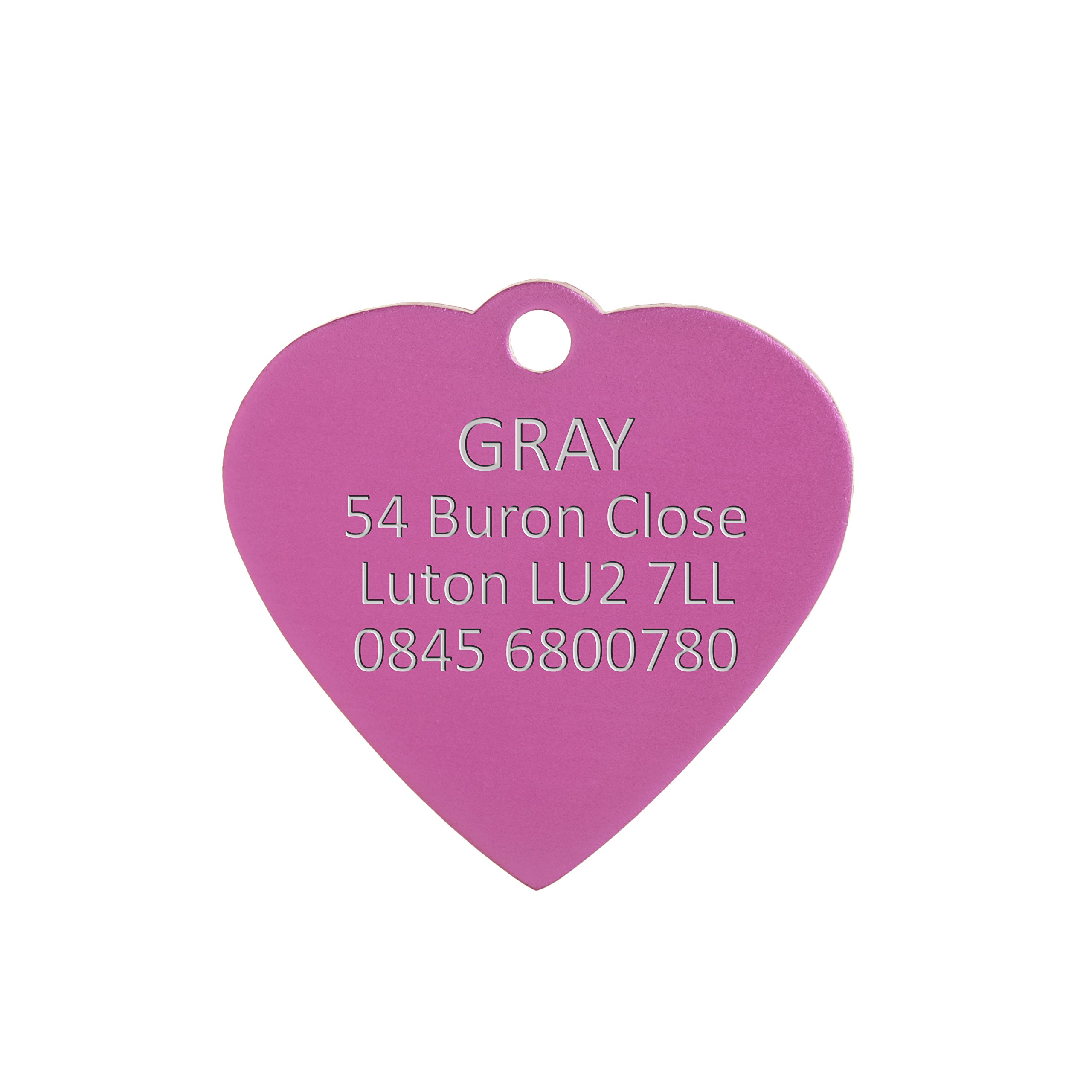 BWM Aluminium Personalised Pet ID Tags | Laser Engraved & Durable | Heart Shaped Pet Tag for Dogs Cats Kitty & Puppy | Customised Collar Name Tags with Steel Split Ring