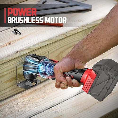 Miniatura 9 de Corldess - Herramienta oscilante de sierra recíproca compatible con motor sin escobillas Milwaukee m18 de 18 V, velocidad variable de 3000 Spm para