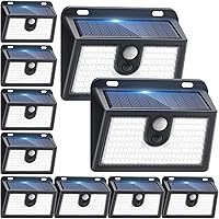 Vista 11 de Paquete de 6 luces solares con sensor de movimiento para exteriores, luces solares súper brillantes impermeables, 3 modos de iluminación, luz