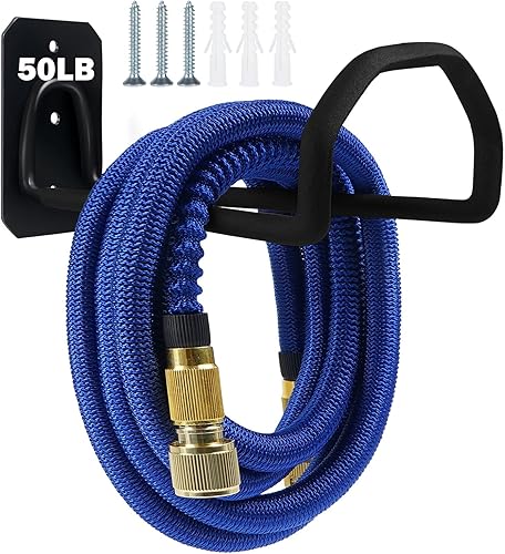 Soporte de manguera de agua de jardín resistente, colgador de manguera montado en la pared a prueba de óxido para uso en exteriores, soporte de