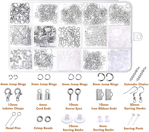 Miniatura 3 de anezus Kit de herramientas para hacer joyas, suministros para hacer joyas, kit de envoltura de alambre con agujas de cuentas, alicates de joyería,