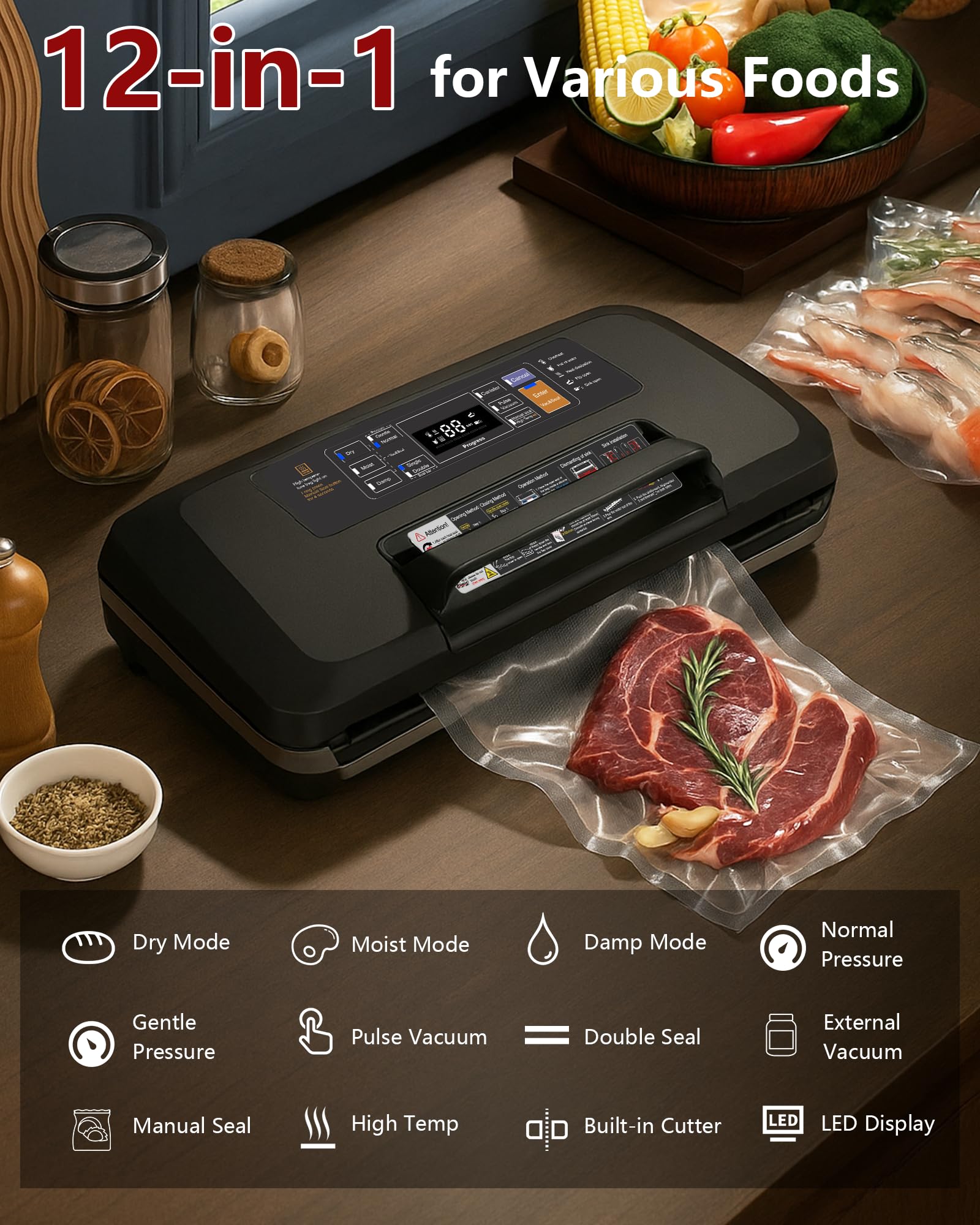 Machine à emballer sous vide pour aliments 95 kPa