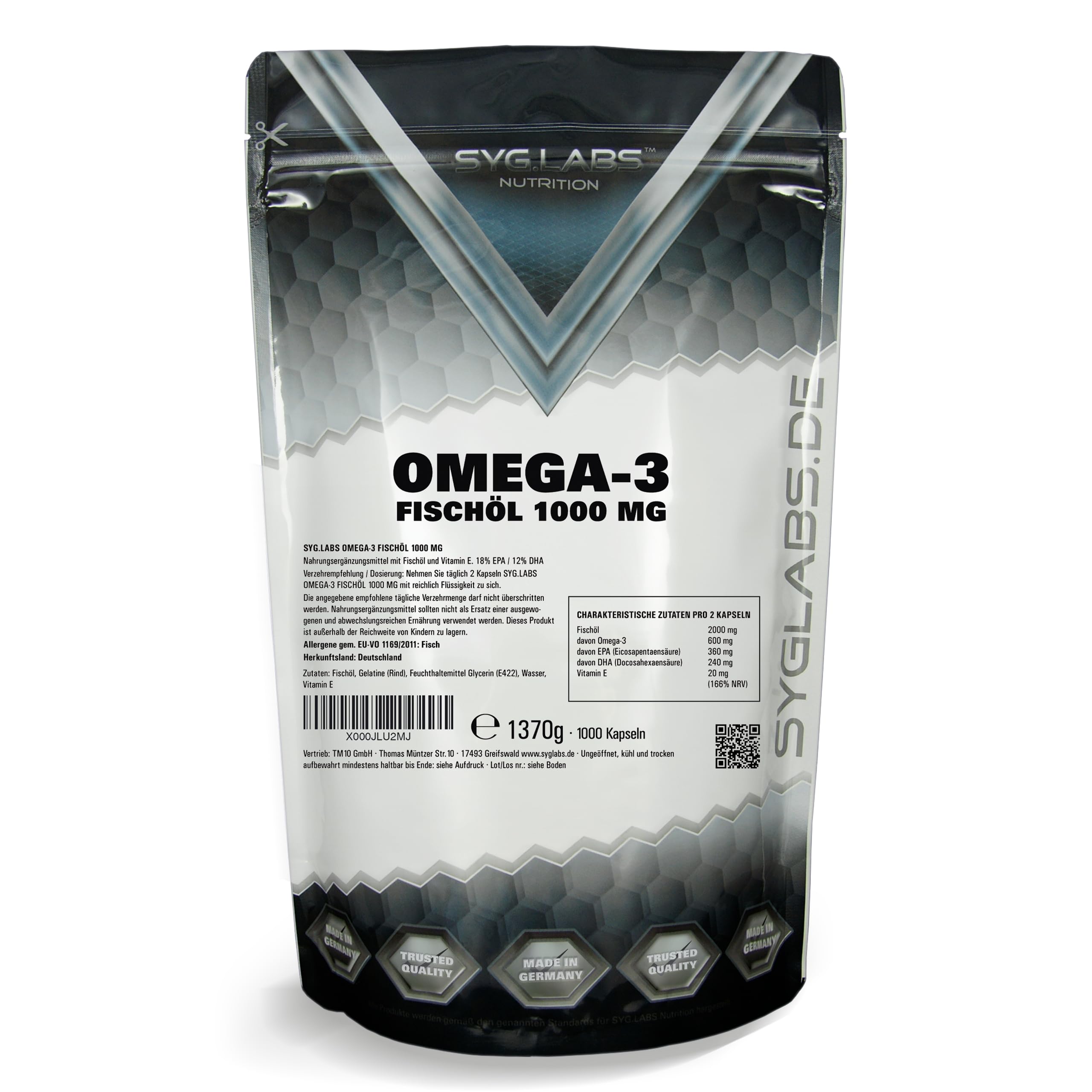 Omega 3, 1000 mg, 1000 cápsulas, 1 unidad (1,37 kg)