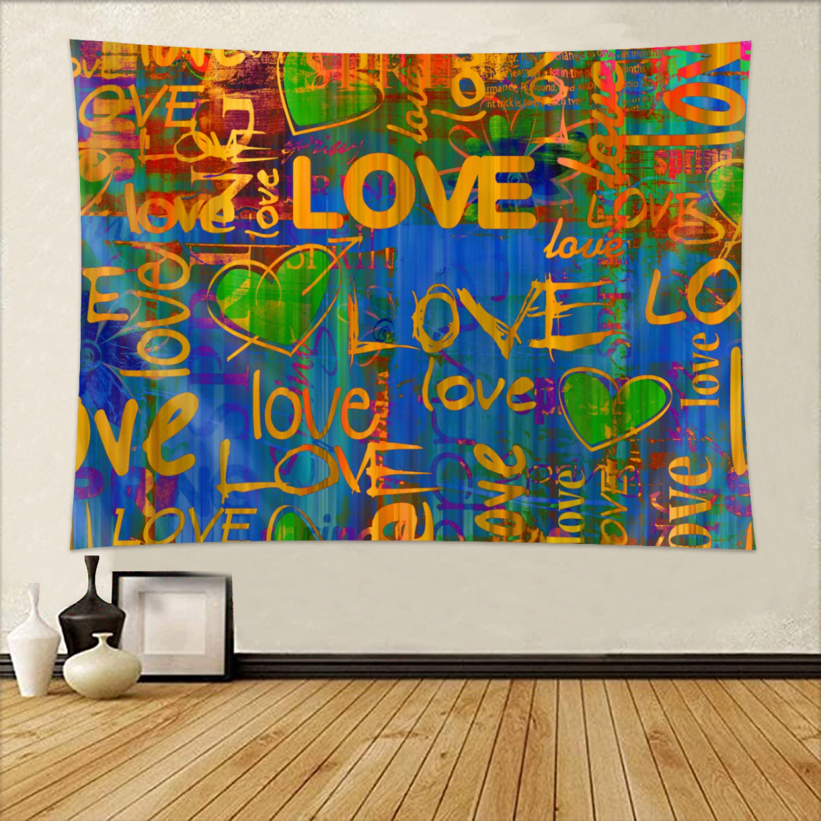 Arazzo Graffiti 200x150 Cm - Street Art Colorata | Stampa HD Su Flanella | Decorazione Parete Moderna - Foto 5