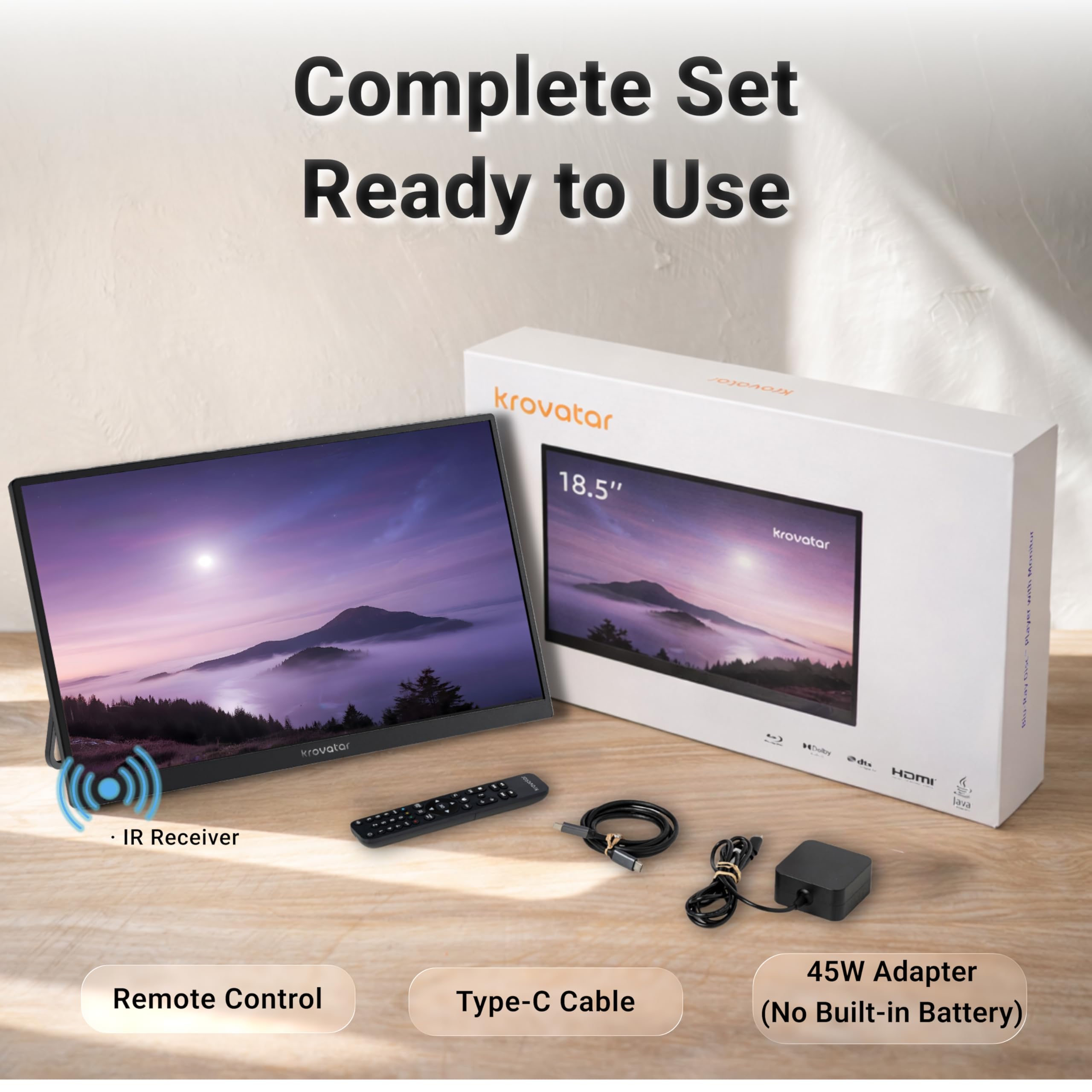 Amazon.com: Krovatar 18.5'' FHD IPS Blu-ray Player with Integrated