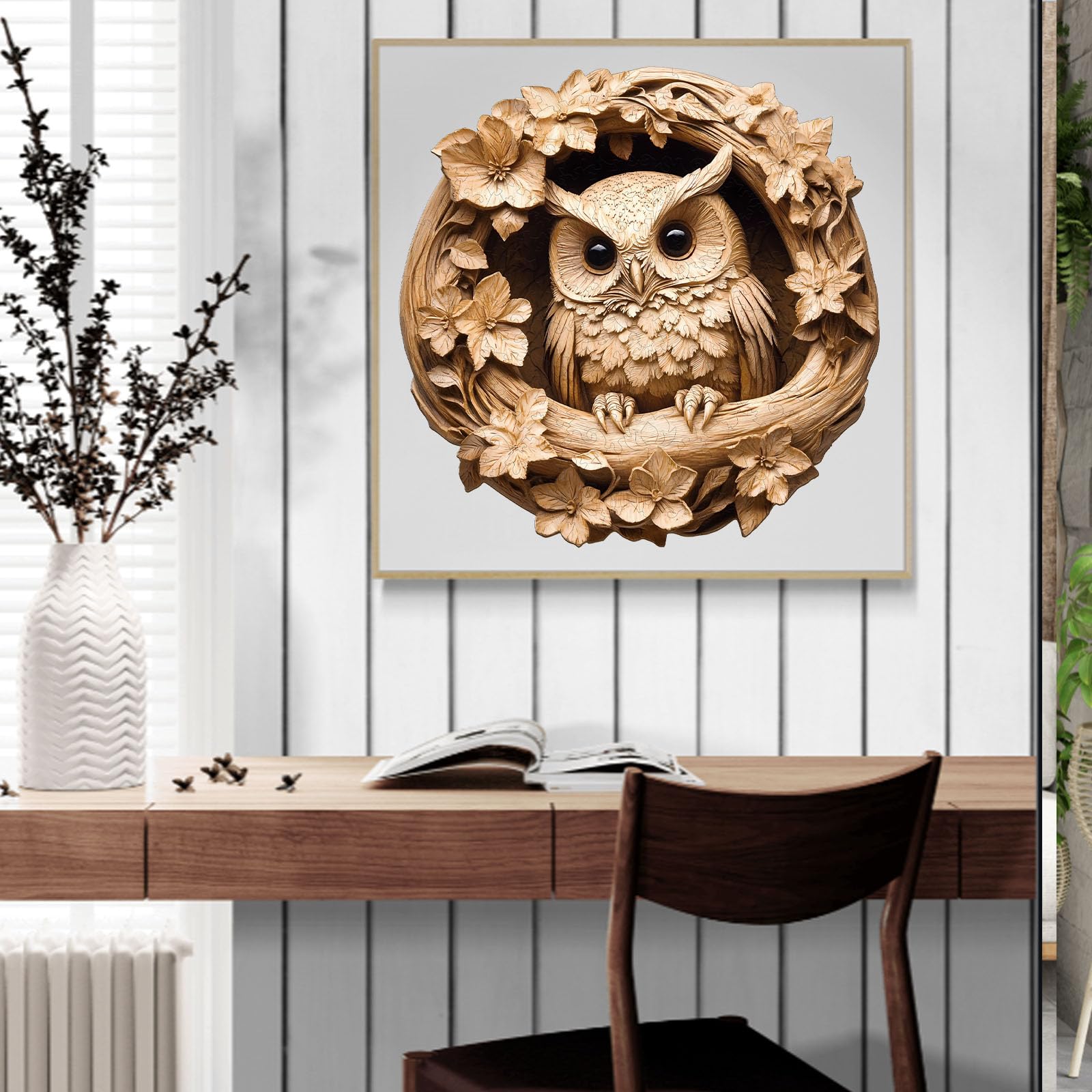 Puzle de madera para adultos, 300 piezas, rompecabezas visual 3D de madera para adultos, rompecabezas de madera de 34 x 34 cm, rompecabezas de madera único, rompecabezas de madera con caja de madera
