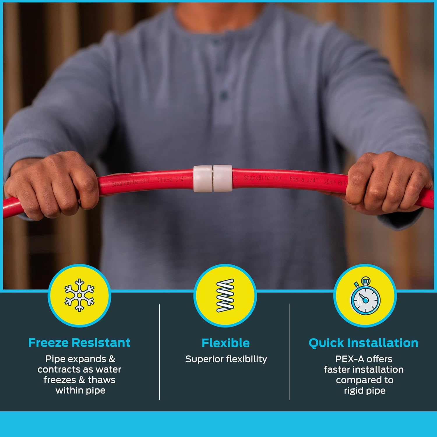 SharkBite 1/2 Inch x 100 Feet Blue and Red PEX-A Tubing Bundle for Plumbing