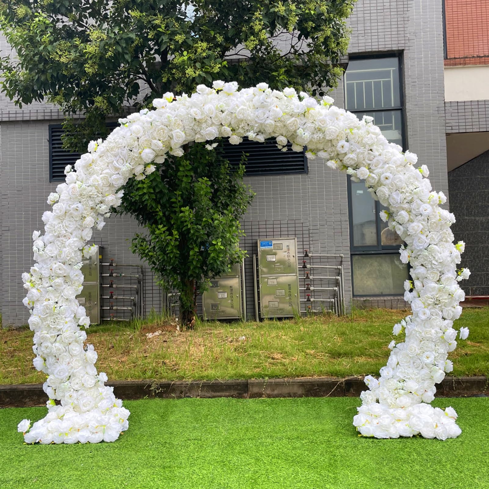 LDMLAX Simulation White Square Arch Decorative Background Wall | Wedding high-end Arch Props Proposal Ceremony Photography Background Arrangement