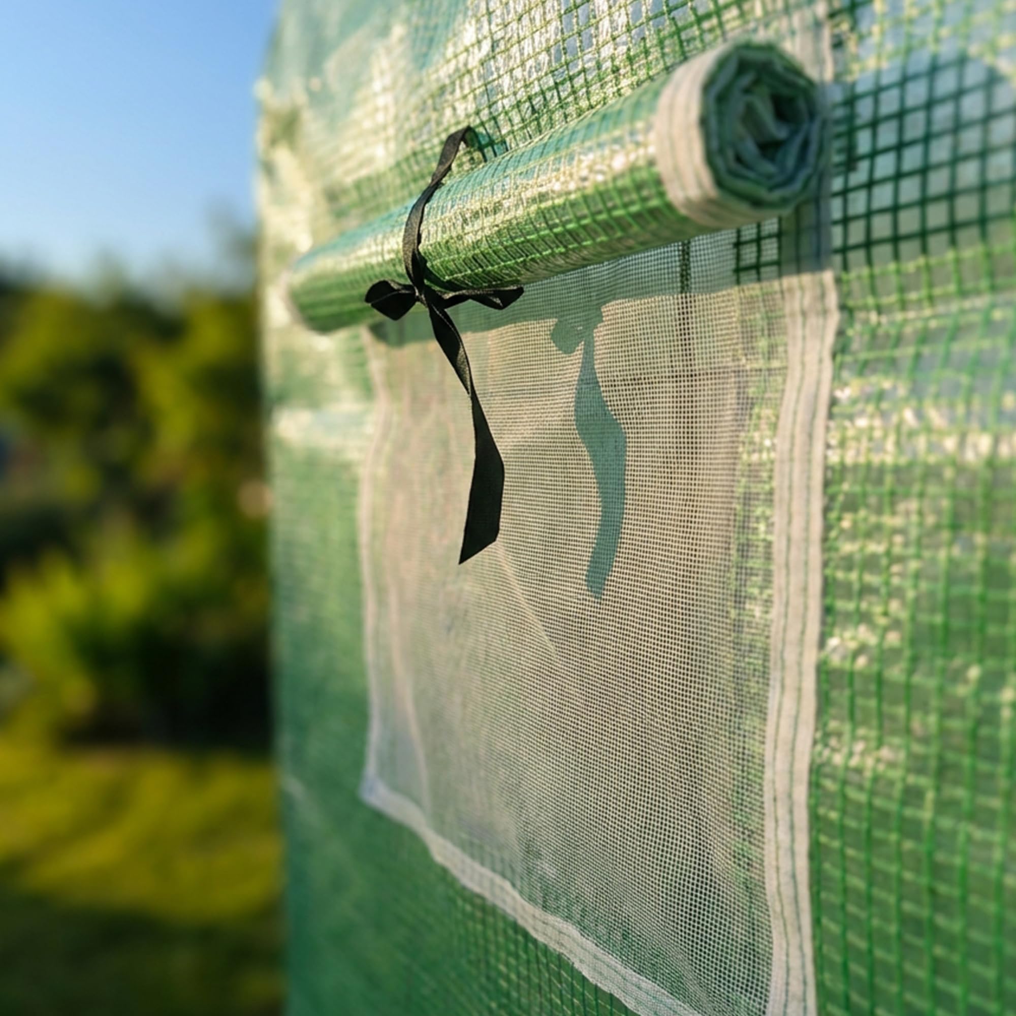 AKORD Invernadero de Túnel para Jardín con Estructura de Acero Galvanizado y Película de PE, 6 Ventanas y 1 Puerta, 200x300x200 cm, Verde