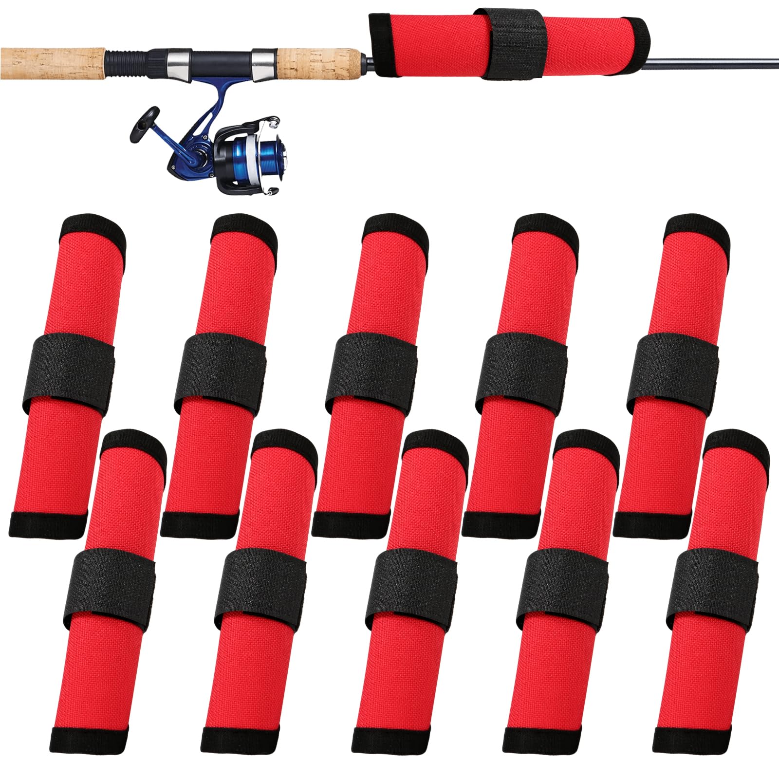 DUIBAOCHUN 10 Pcs Fishing Hook Covers?Lure Covers?Fishing Lure Wraps?Protector Guard to Keep Fishermen Safe for Rod?red?