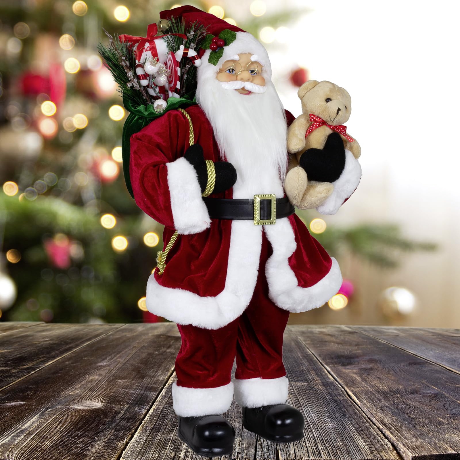 stehender Weihnachtsmann Sander rot Dekofigur groß (60cm)