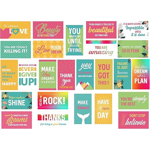 Mini Motivational Quote Postcards - 25 Pack