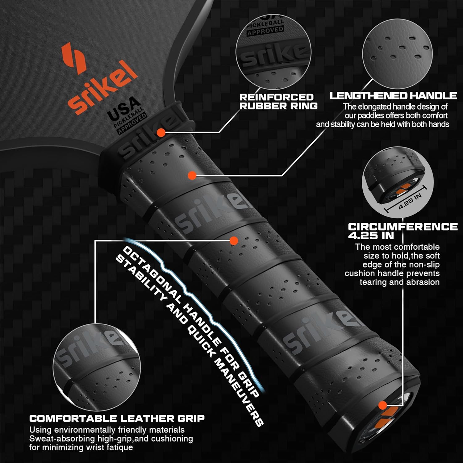 DuraFoam Pickleball Paddle – T700 Carbon Fiber Professional Pickleball Paddle,100% Foam Core Racket for Consistent Shots,Power & Control - Image 5