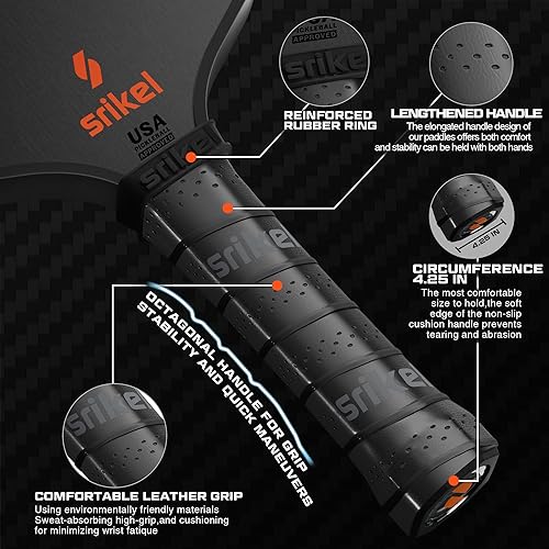 Miniatura 5 de DuraFoam - Paleta de pickleball profesional de fibra de carbono T700, raqueta de núcleo de espuma 100% para disparos consistentes, potencia y control
