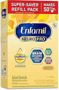 Enfamil NeuroPro Baby Formula, Triple Prebiotic Immune Blend with 2'FL HMO & Expert Recommended Omega-3 DHA, Inspired by Breast Milk, Non-GMO, Refill Box, 31.4 Oz (Packaging May Vary)