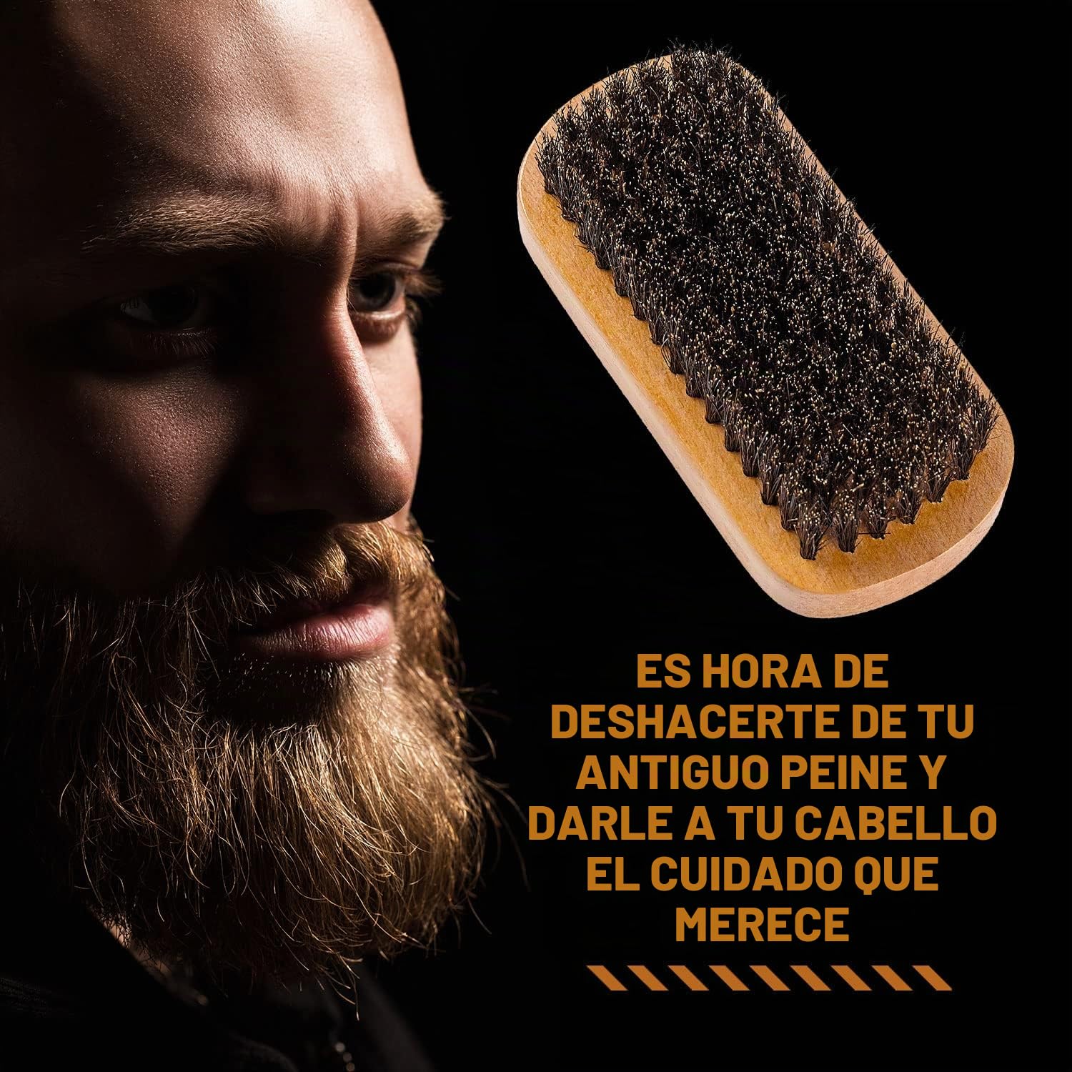 Juego de barba de madera y peine para hombres - Kit perfecto para la cabeza, barba y bigote