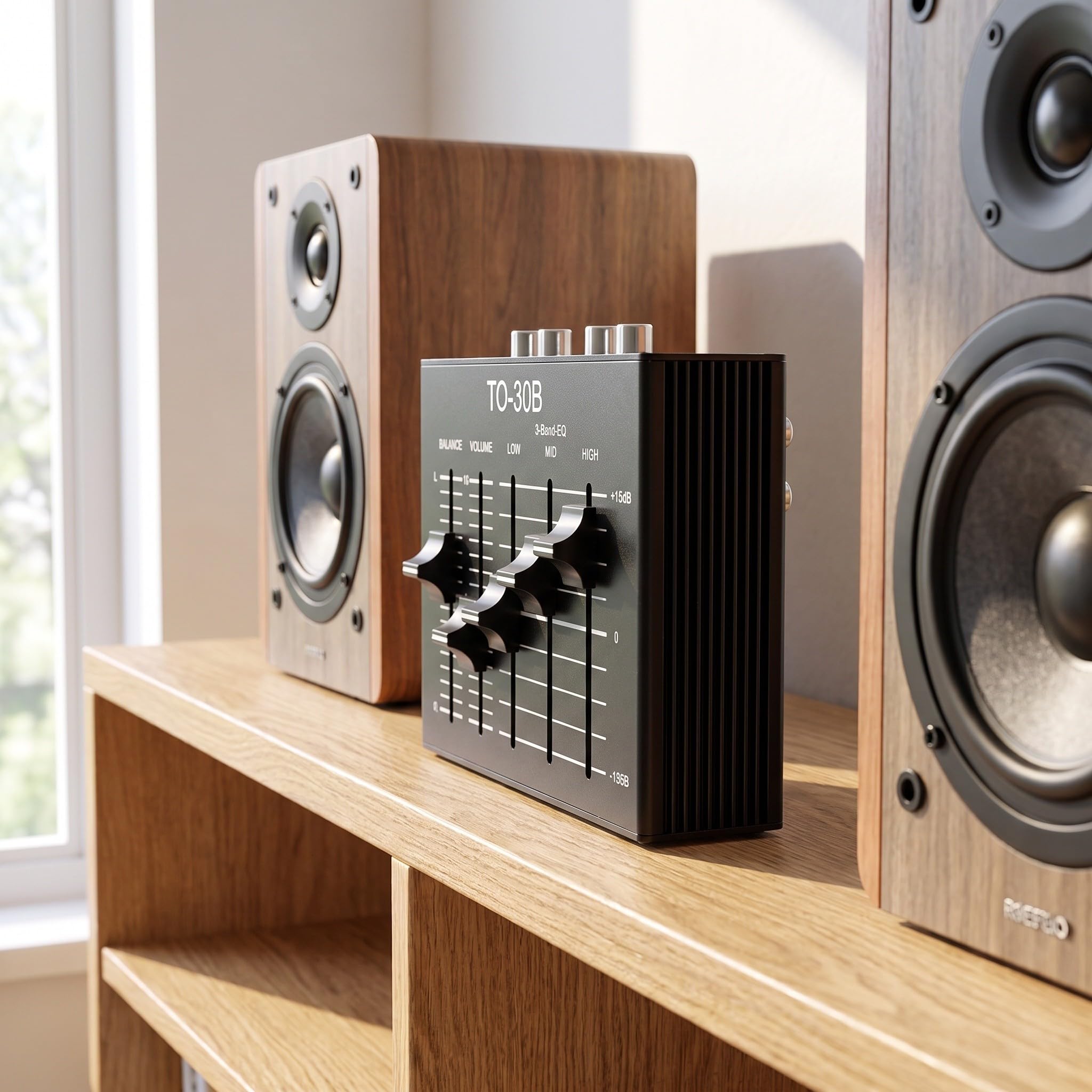 Housoutil Stereo Vorverstärker 3 Band Equalizer für Stereoanlagen