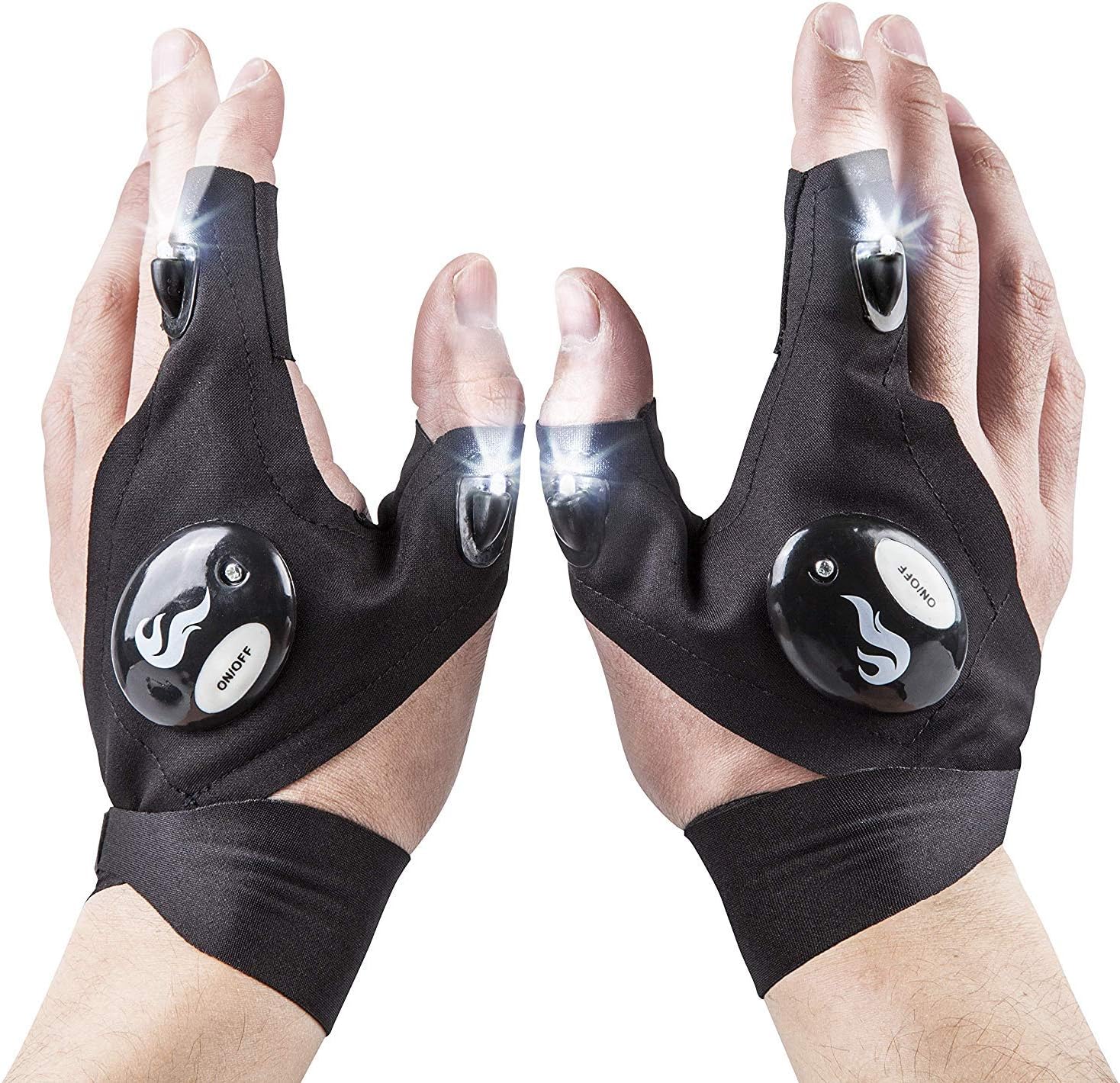 Flashlight Gloves - Tactical LED Light Gloves for Mechanics, Computer & Car Repair, Outdoor | Waterproof, Lightweight & Flexible | Perfect for Camping, Night Running, Fishing, Cycling | Handyman Gifts