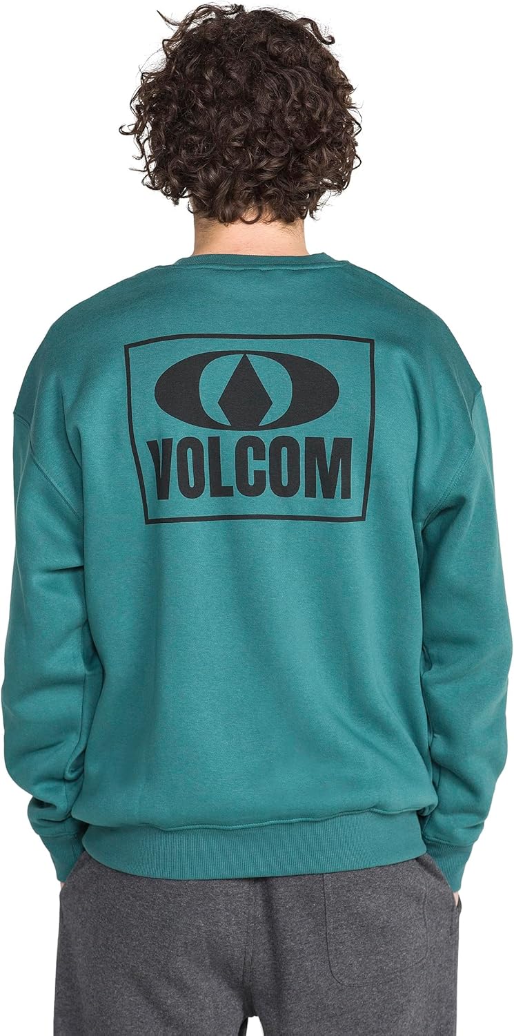 Volcom Men's Roundabout Crew Fleece Sweatshirt – Soft Midweight Pullover Ribbed Cuffs