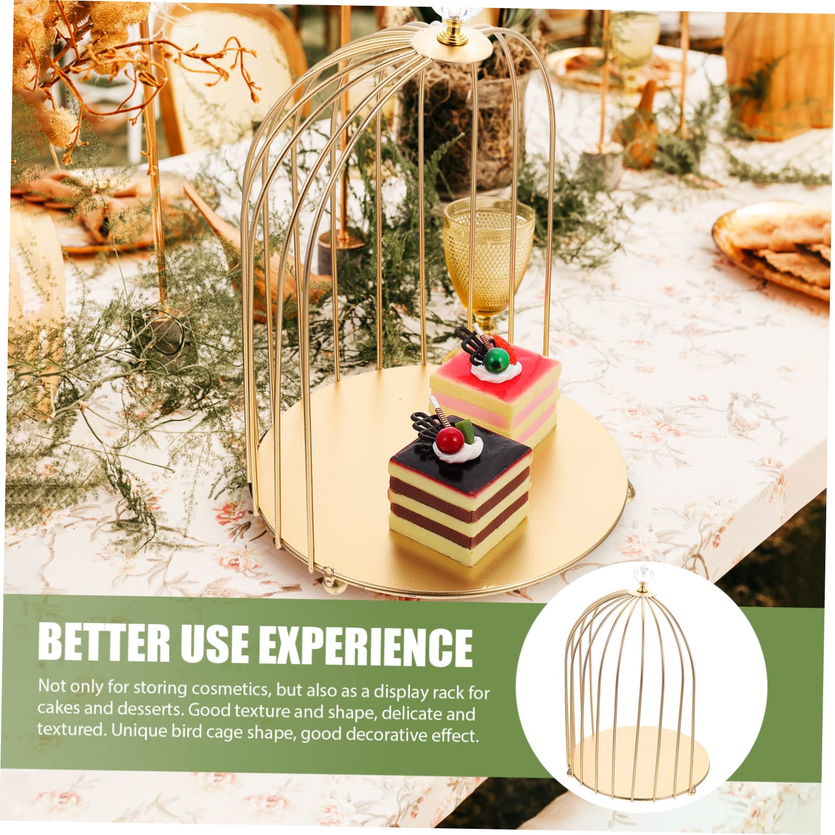 Alipis 2 Pz Alzata Per Dolci Espositore Per Dolci Gabbie Espositori Per Eventi Di Venditori Gabbia Organizzatori Di Cura Della Pelle Decorazione Di Cupcake Cosmetico Ferro Da Stiro Golden