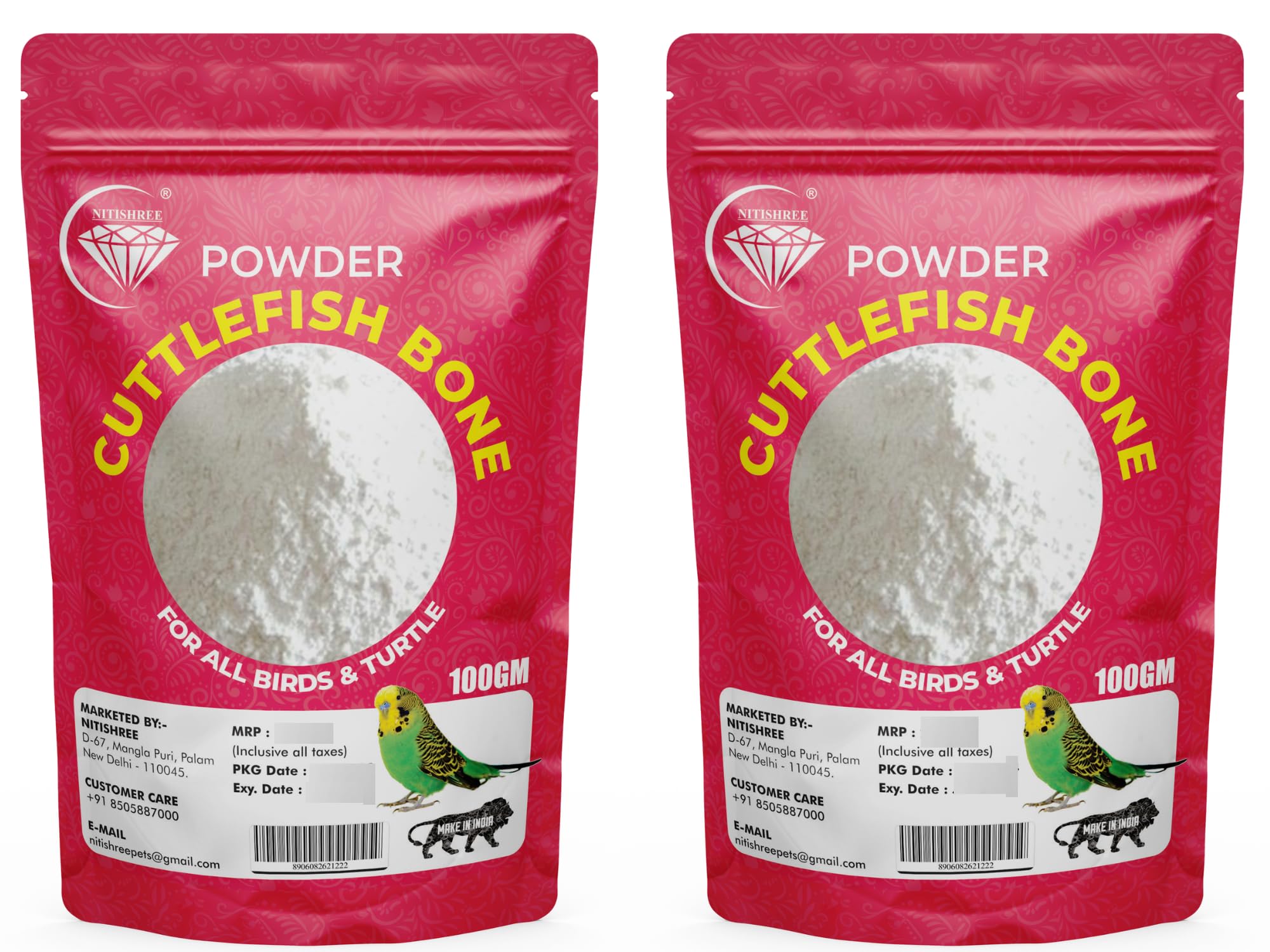 Nitishree® Premium Cuttlefish Bone Powder 200 Gm, Cuttlefish Bone Grit, Bird Natural Calcium Supplement for Finches, Budgies, Conures, Lovebirds, Cockatiels, African Grey, Macaws, Cockatoo, Pack of 2 (B0CTXLZ746) Amazon Price History, Amazon Price Tracker