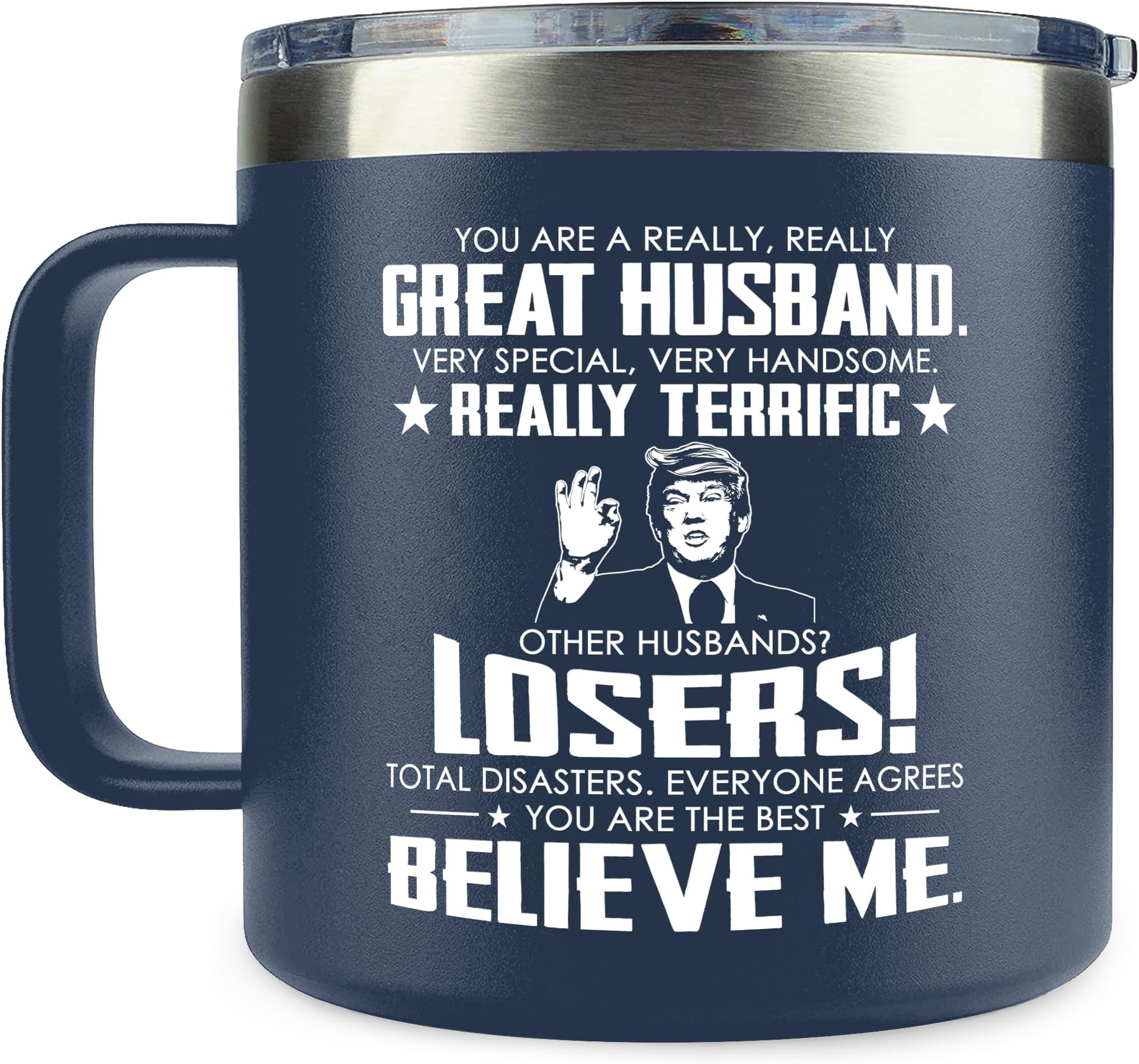 KATLADIZ Gifts for Husband - Husband Gifts from Wife - Wedding Anniversary, Birthday, Fathers Day Gift for Him - Love Gift Ideas for Him - 14 Oz Stainless Steel Coffee Mug