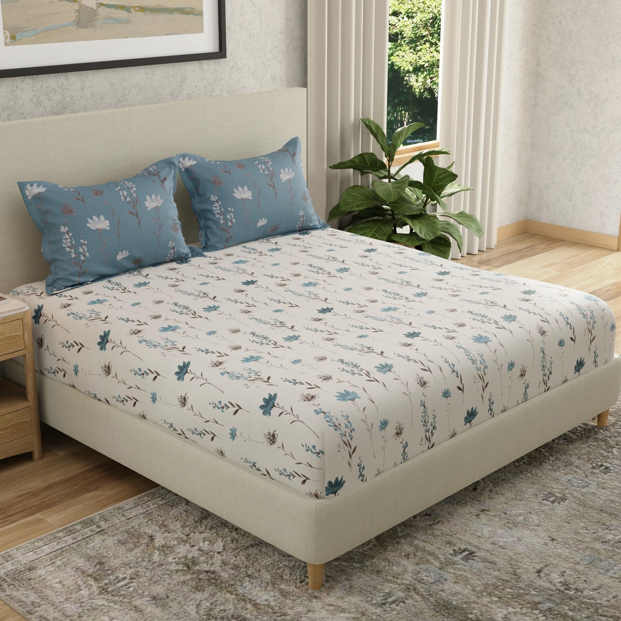 HUESLAND Cotton Bed Sheet Set - King Size -2 HUESLAND Cotton Bed Sheet Set - King Size -2