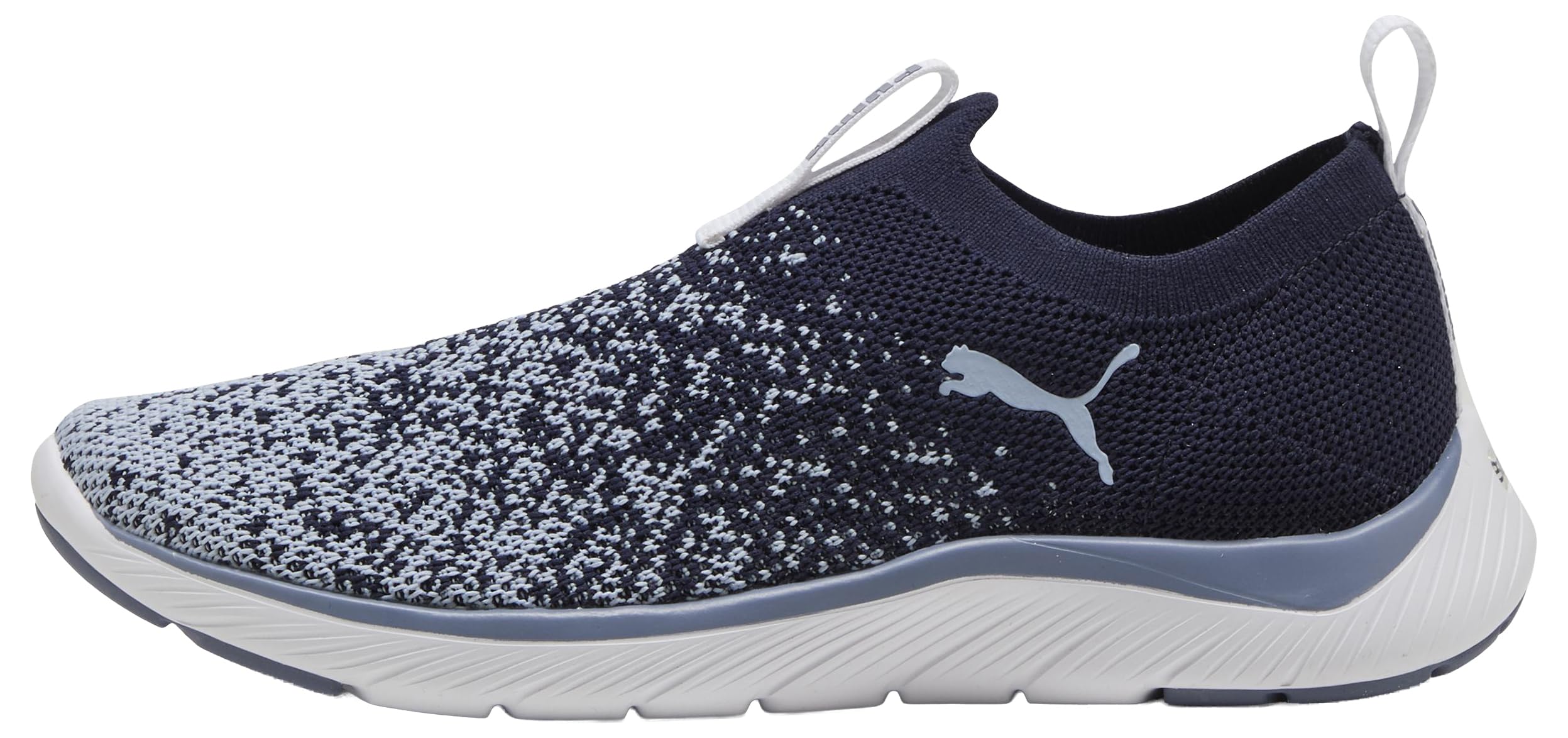 PUMA Women's Softride Remi Slip-on Knit Running Shoes, PUMA Navy-Snow Mountain Blue-Gray Sky, 8.5 UK