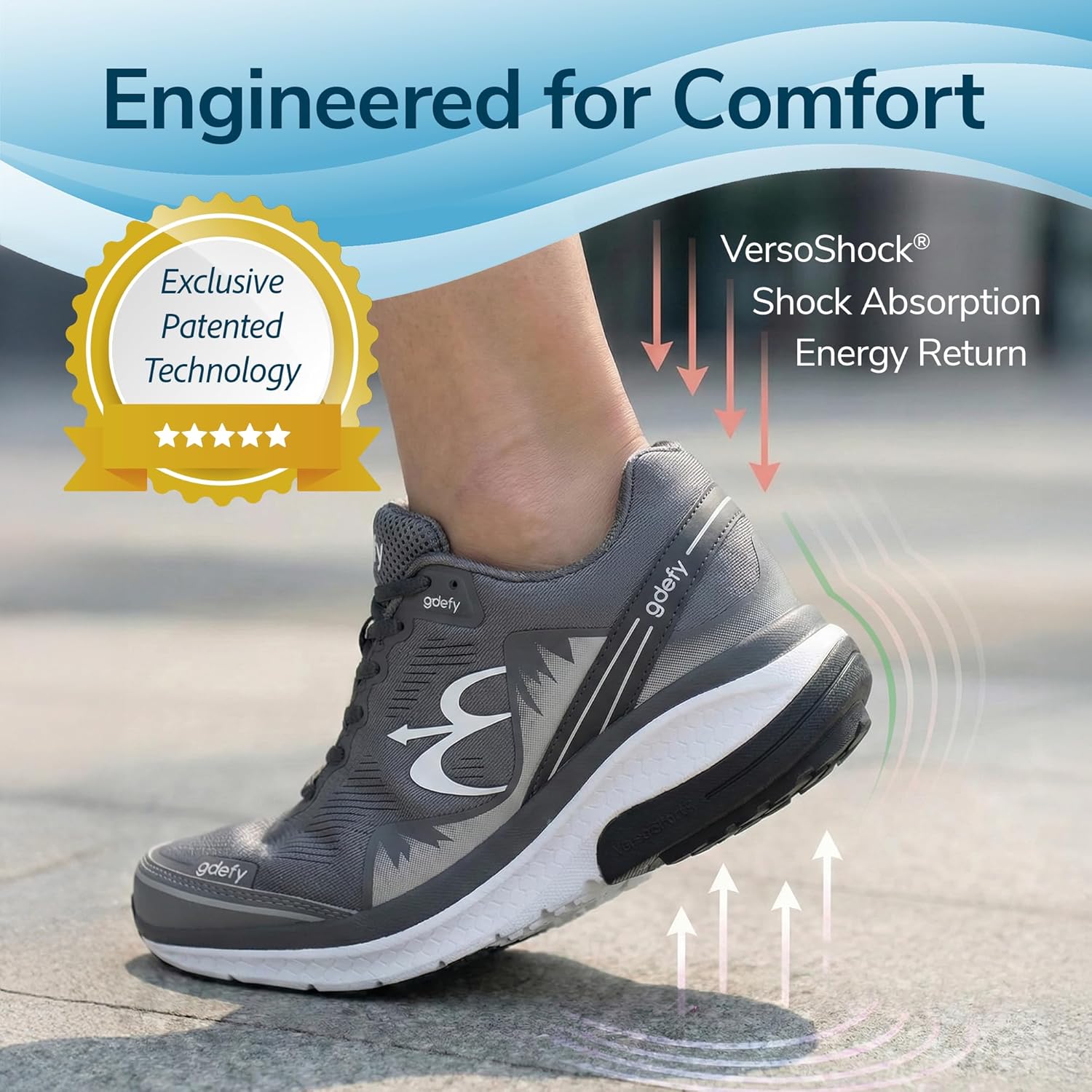 Gravity Defyer g-defy Mighty Walk Walking Shoes for Men | Comfortable Orthopedic Shoes for Standing All Day | Patented VersoShock Technology | Wide Toe Box - Image 7