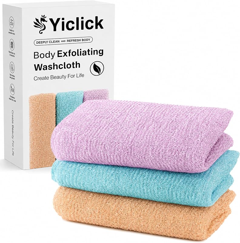 Esponjas de banho esfoliantes Yiclick, 3 unidades, com esponja para costas