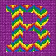 Pepita Needlepoint Canvas Letter B Bargello Primary, 7" x 7"