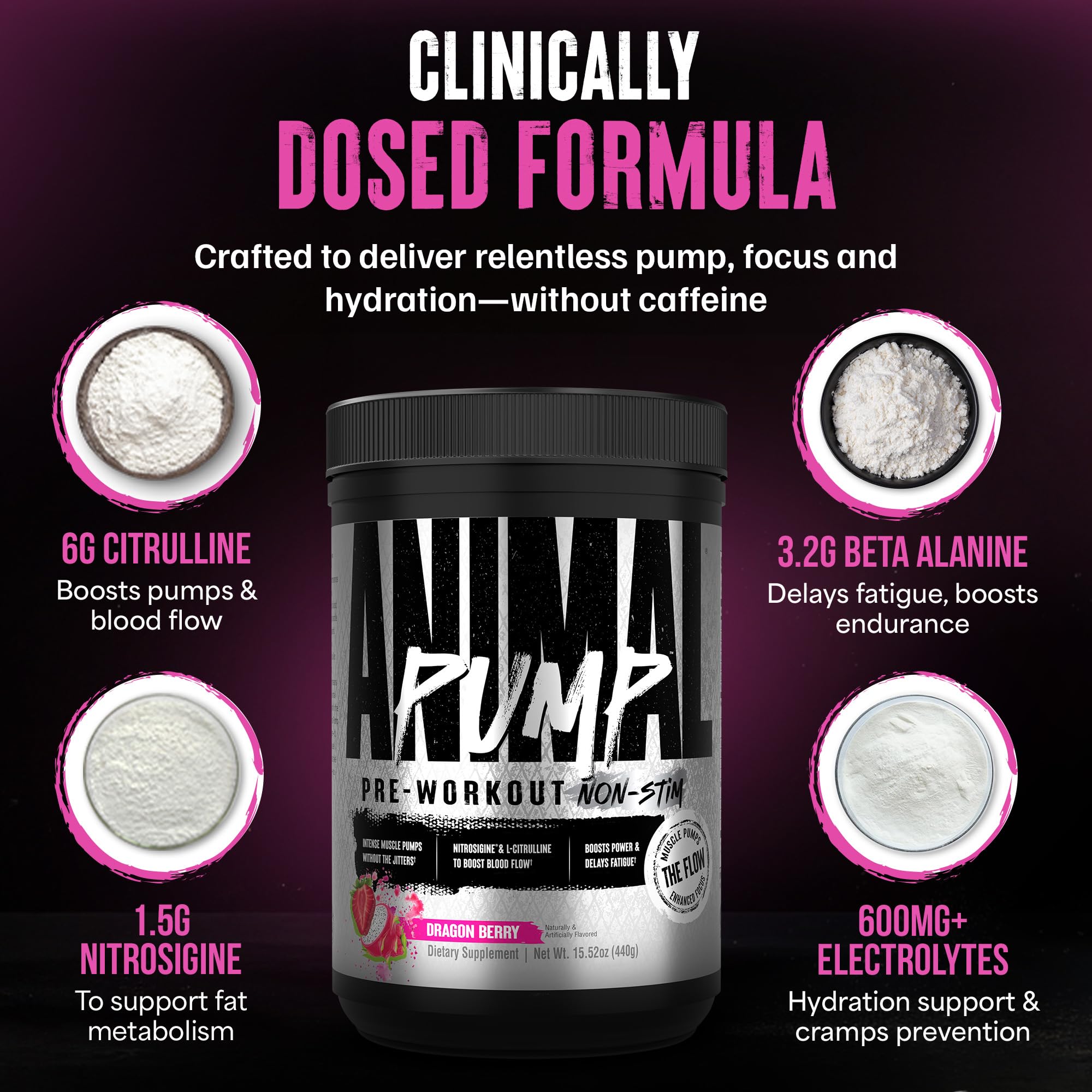 Animal Pump Non Stim Pre Workout Powder | Dragon Berry 20 Serving — Amazon image 5