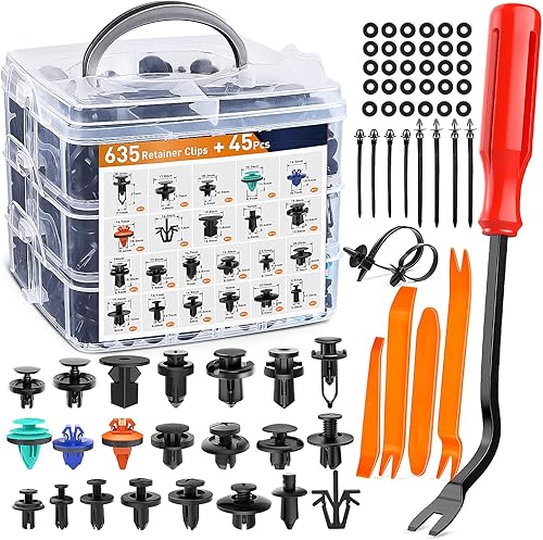 GOOACC Surtido de 680 clips de retención de empuje para automóvil y sujetadores automáticos, 22 tamaños más populares, remaches de parachoques de