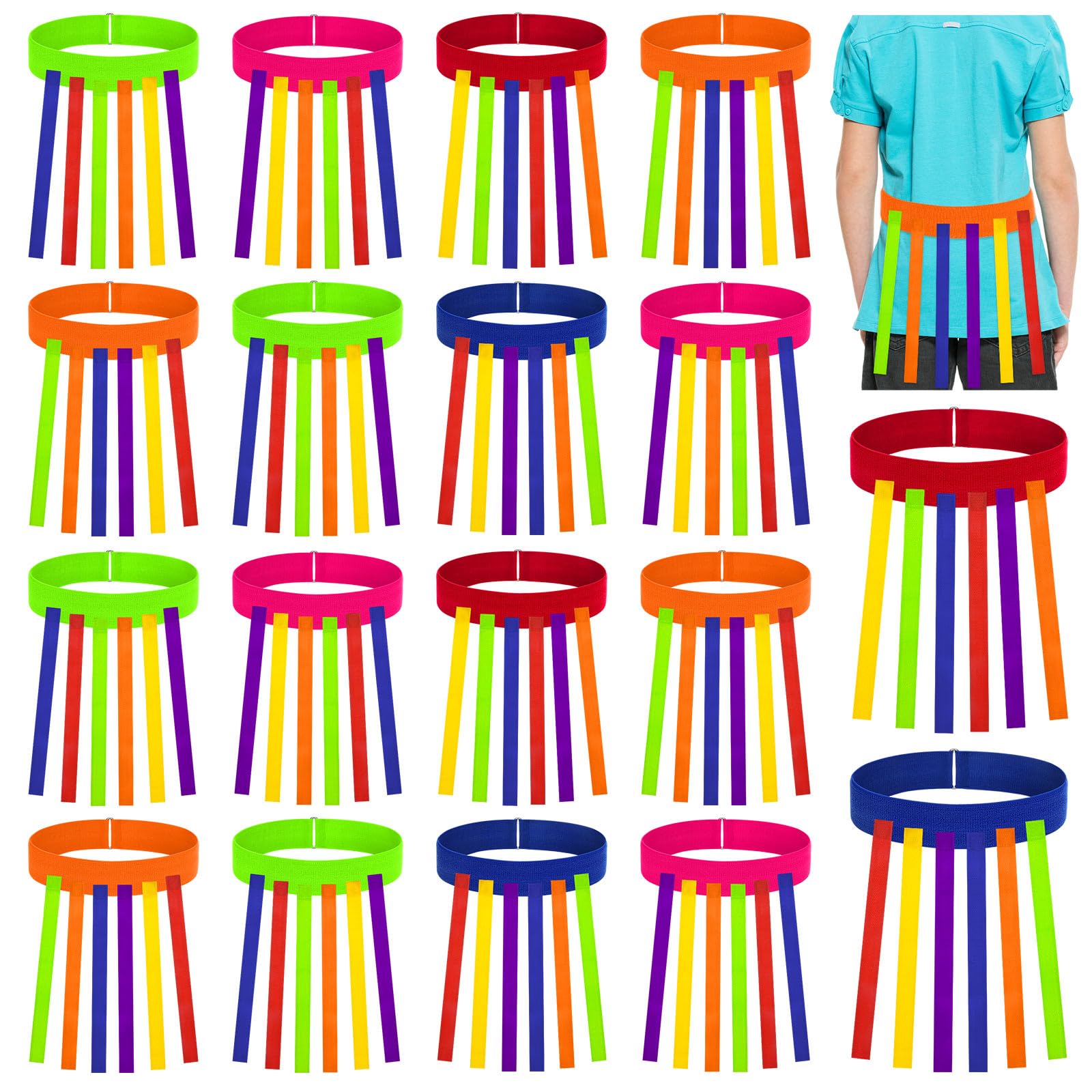Cinturones de juego de cola elásticos para actividades de carnaval 8