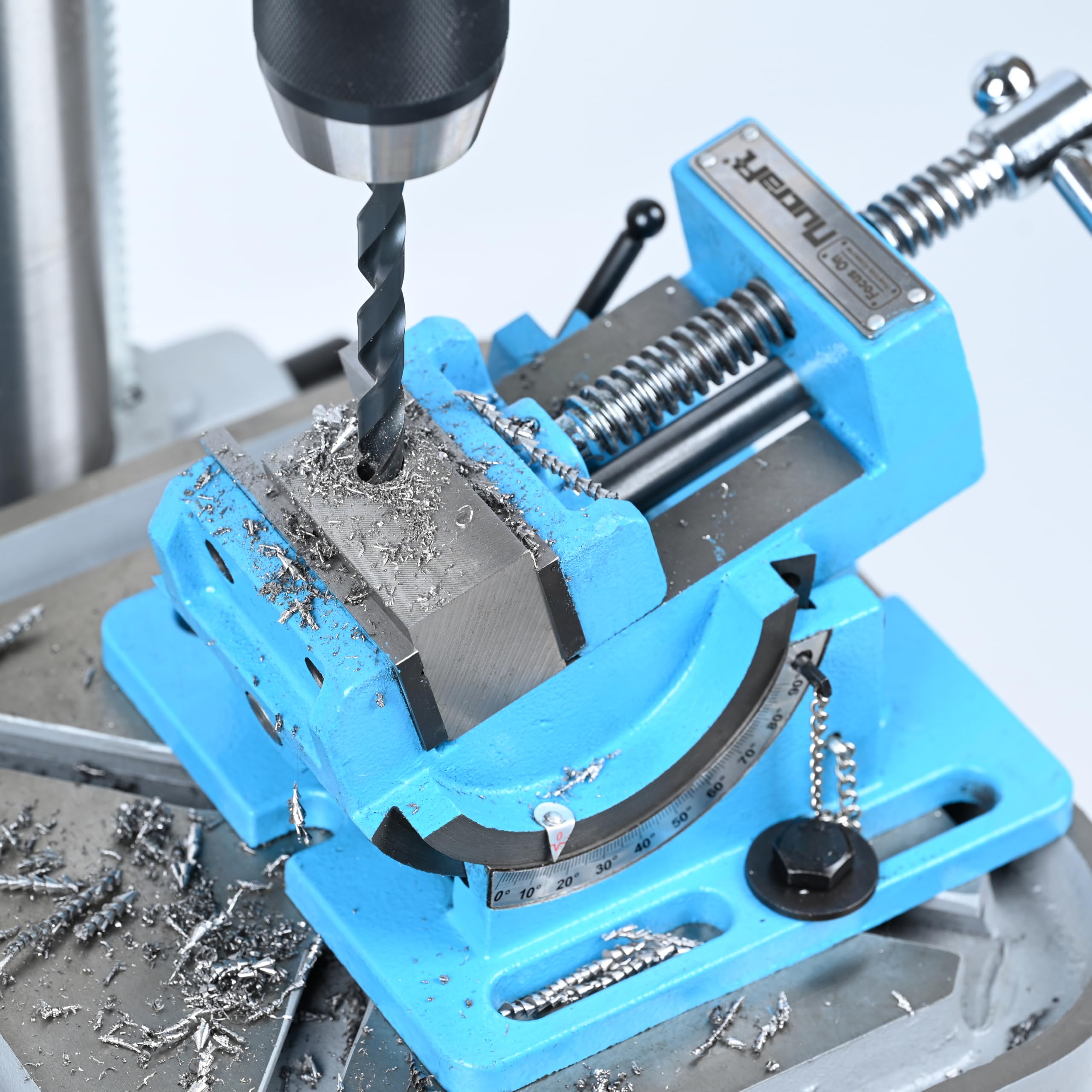 Nucraft Morsa per trapano inclinabile, 80 mm, per trapano a colonna | Morsa per banco da lavoro, fresa, angolo di inclinazione, morsa per banco da lavoro in acciaio, morsetto da tavolo preciso