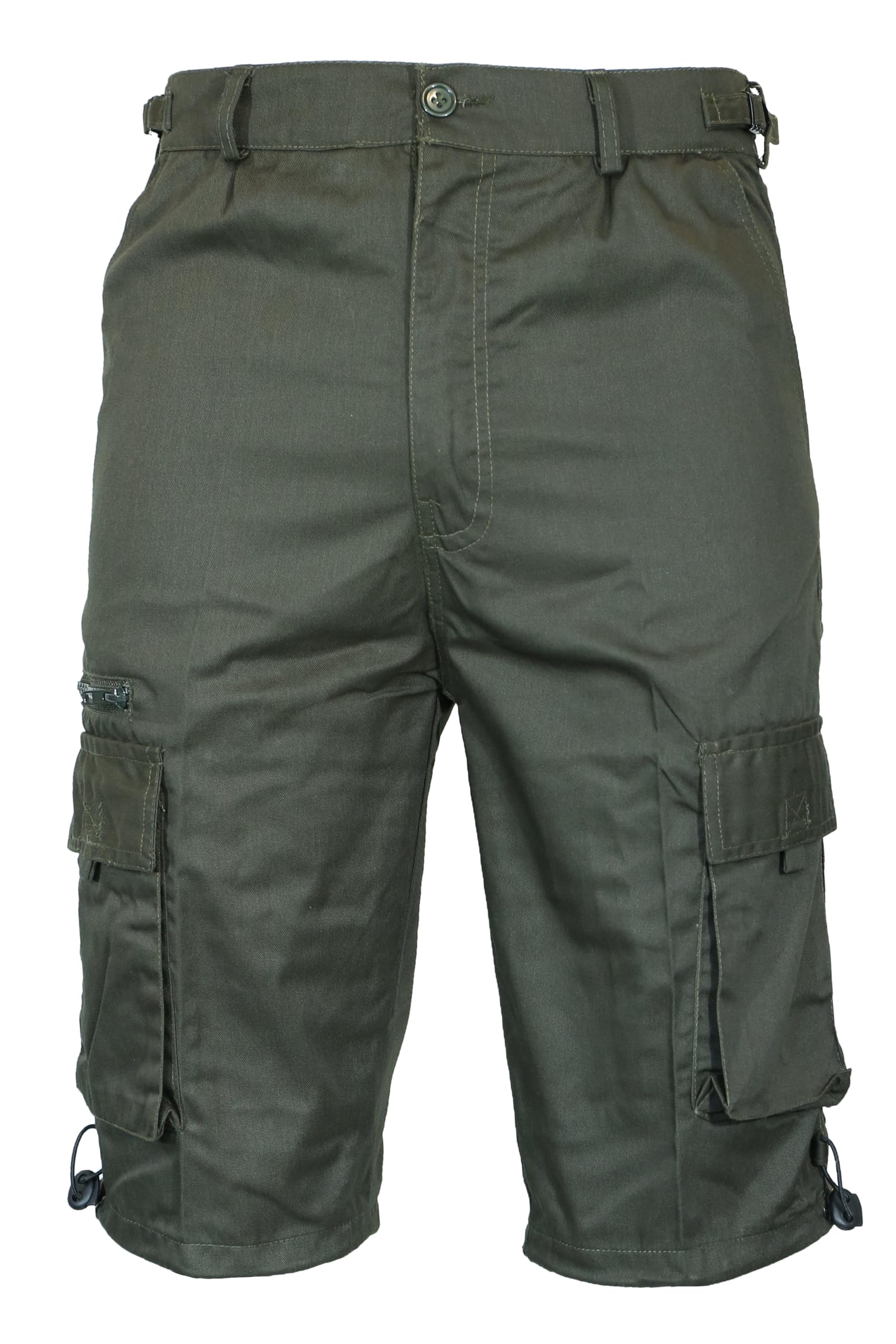 Dallaswear Men's Plain Olive Safari Cargo Combat Military Shorts Sizes 30" - 44" In 9 Camo & Plain Colours!! (44, )