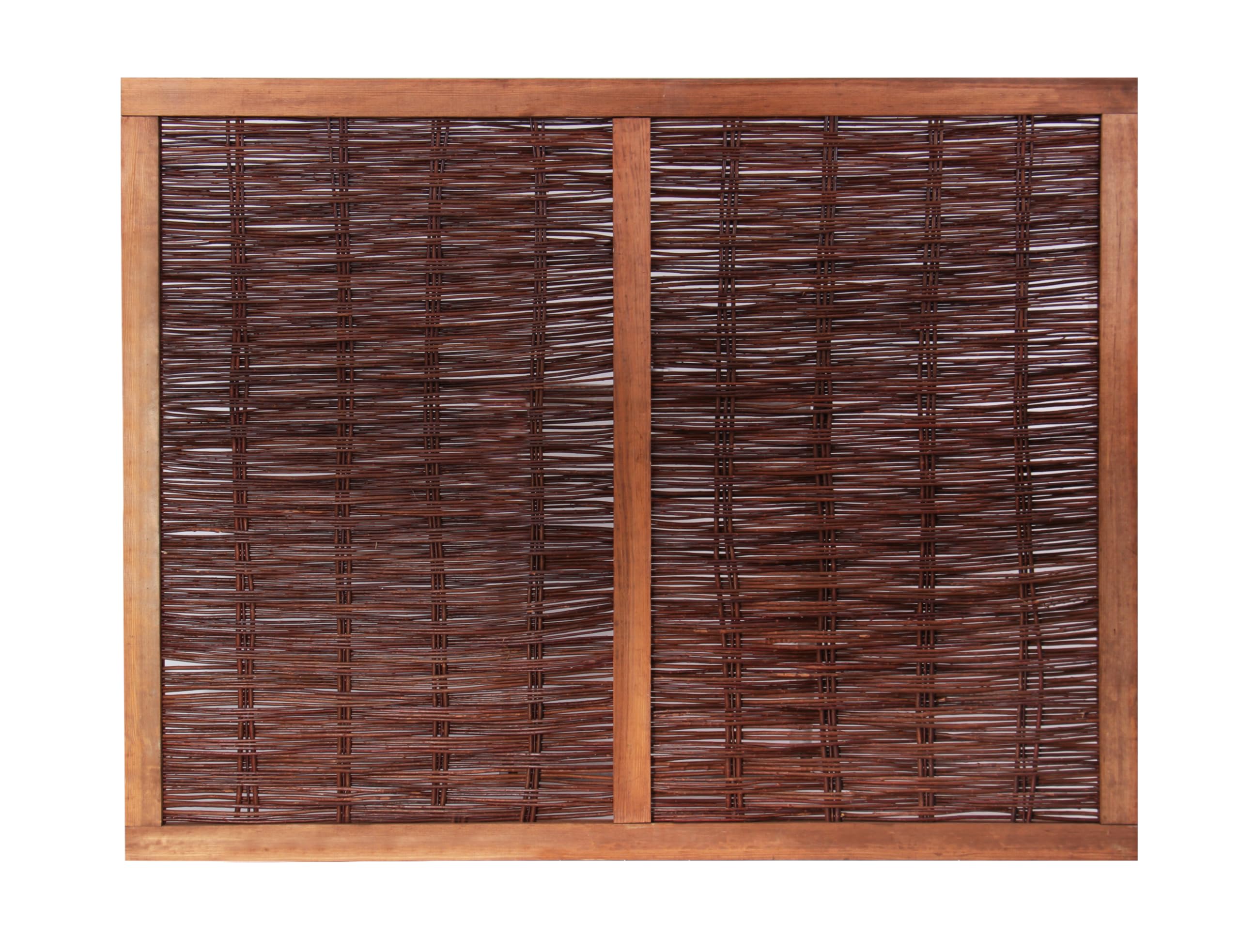 Papillon Brown Heavy Framed Woven Willow Wicker Wattle Hurdle Fence Panels Wooden Fencing 1.8M X 1.37M (6Ft X 4Ft 6In)