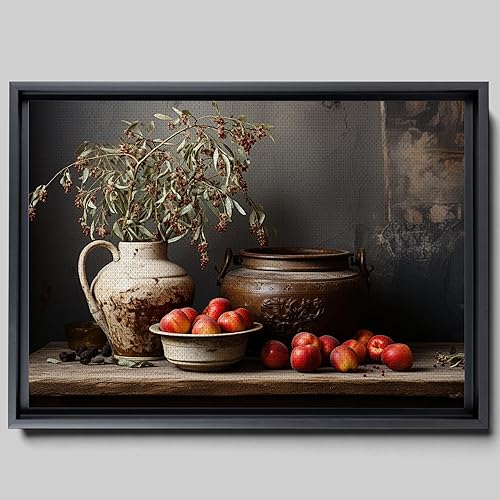 Miniatura 1 de Apples And A Terracotta Kettle, Country Kitchen Print, Apple Still Life, Vintage Apple Print, Apple Still Life Print, Country Kitchen Art, Canvas,