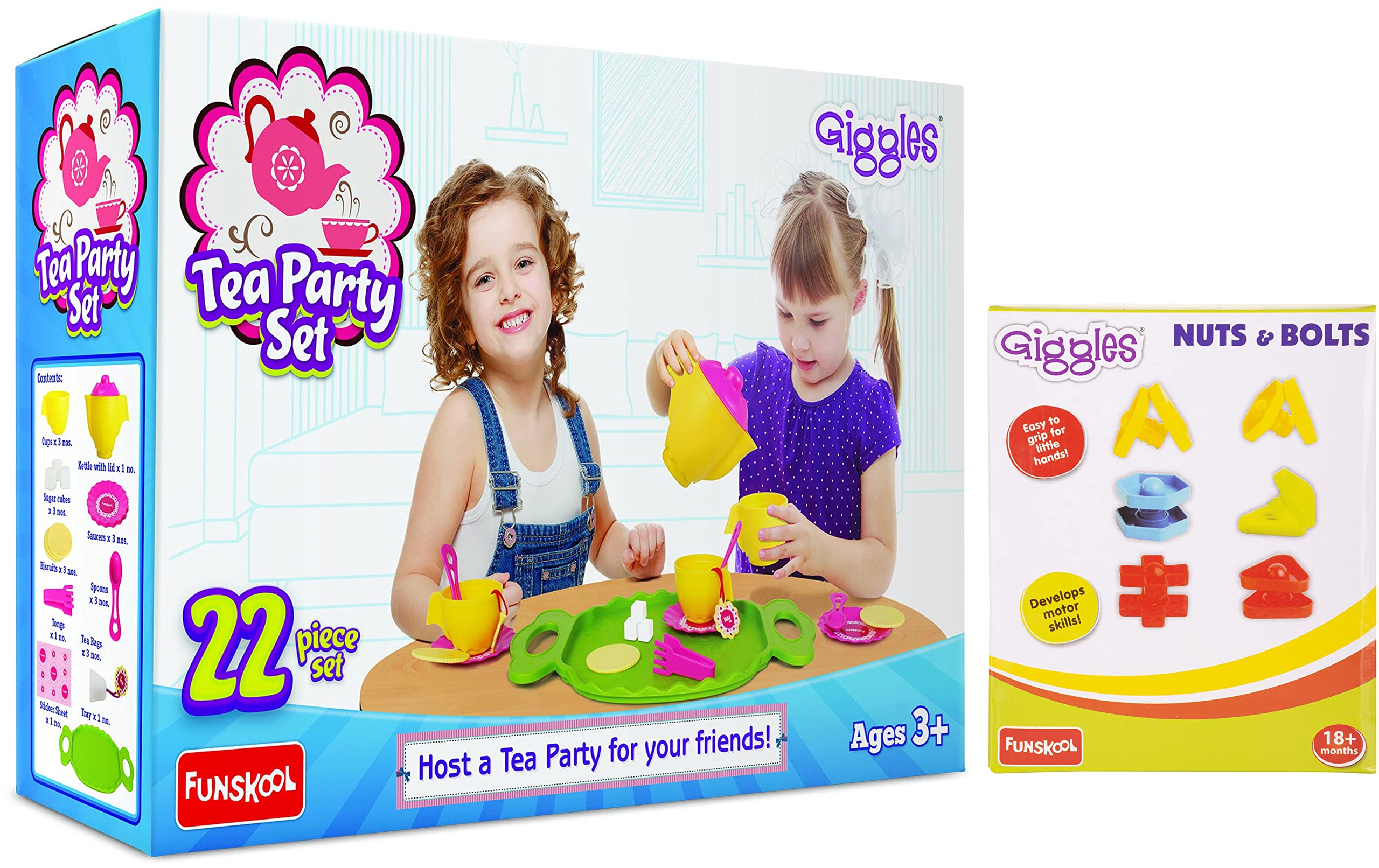 Giggles - Tea Party Set & Funskool Giggles - Nuts and Bolts - Kids, Multicolor (B0BMV6M5CJ) Amazon Price History, Amazon Price Tracker