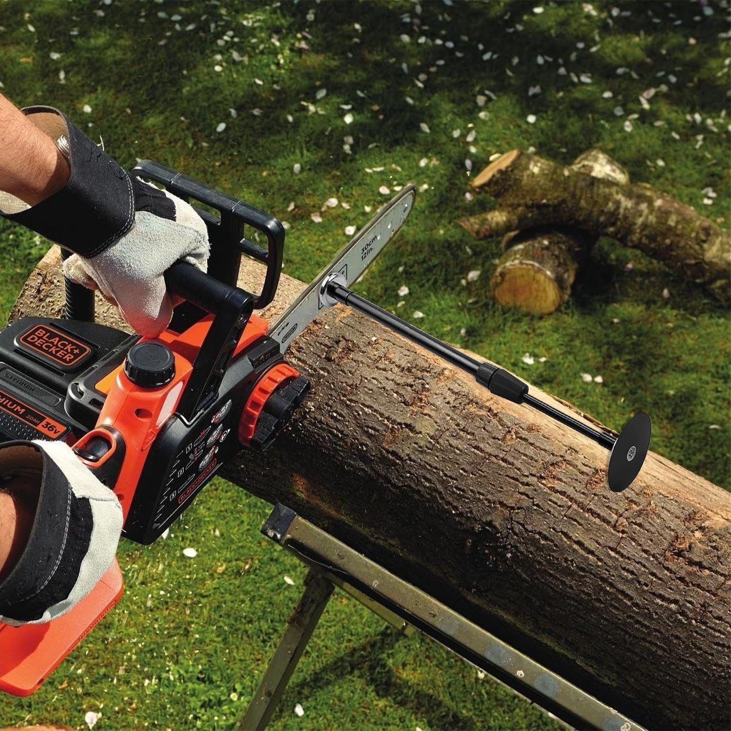 VBESTLIFE Guide de coupe de bois en acier inoxydable pour tronçonneuse