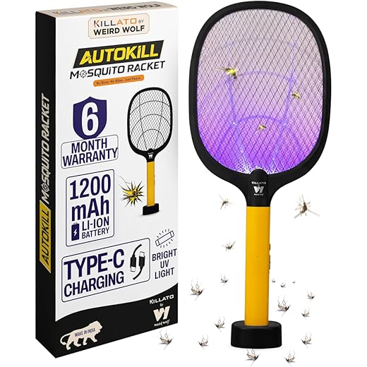 Weird Wolf 2 in 1 UV Light Mosquito Bat Racket